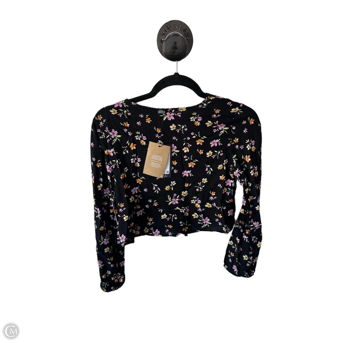 Top Long Sleeve By Vero Moda In Black & Pink, Size: Xs