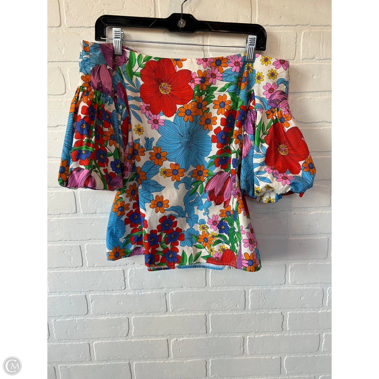 Top Short Sleeve By H&m In Blue & Orange, Size: M