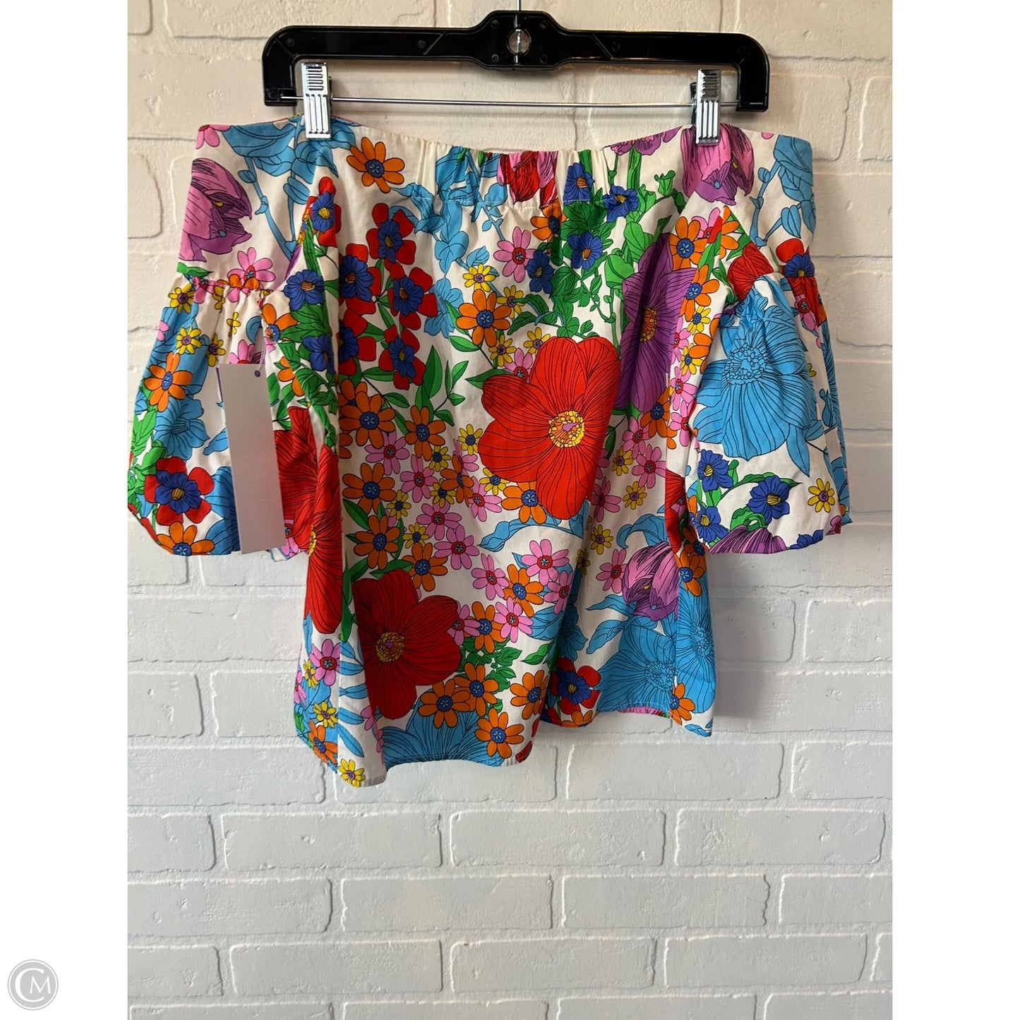 Top Short Sleeve By H&m In Blue & Orange, Size: M