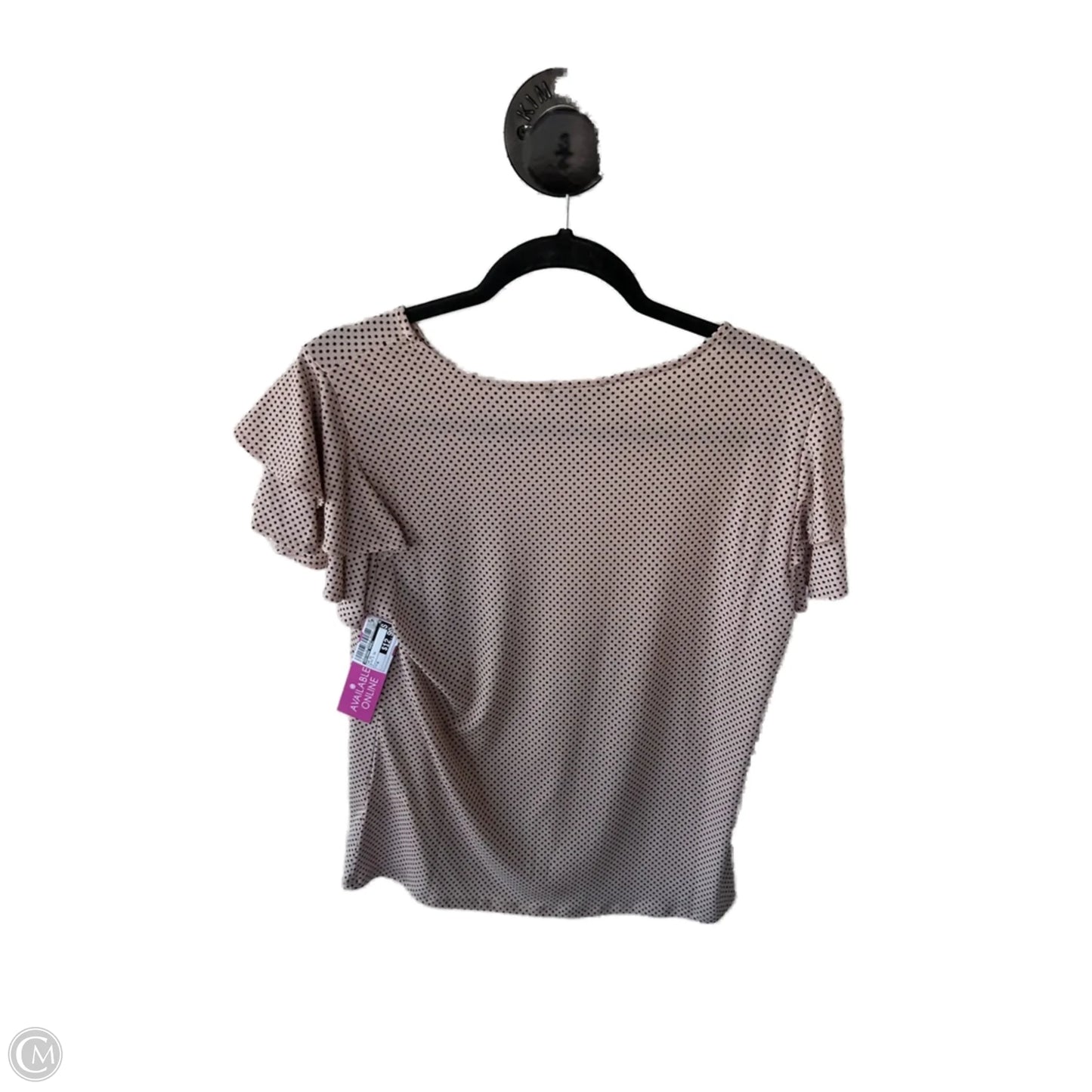 Top Short Sleeve By Adrianna Papell In Black & Tan, Size: M