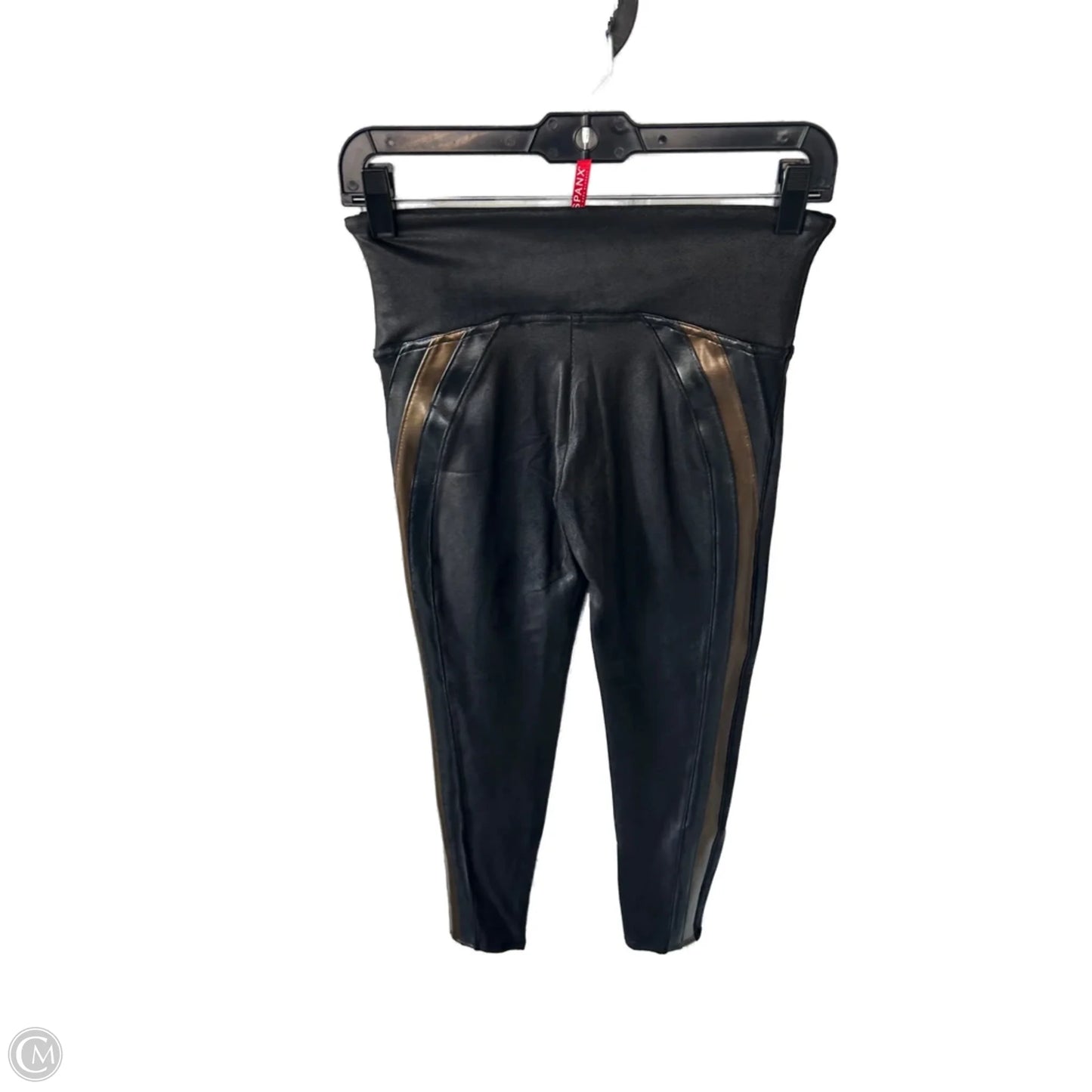 Pants Leggings By Spanx In Black & Gold, Size: 8