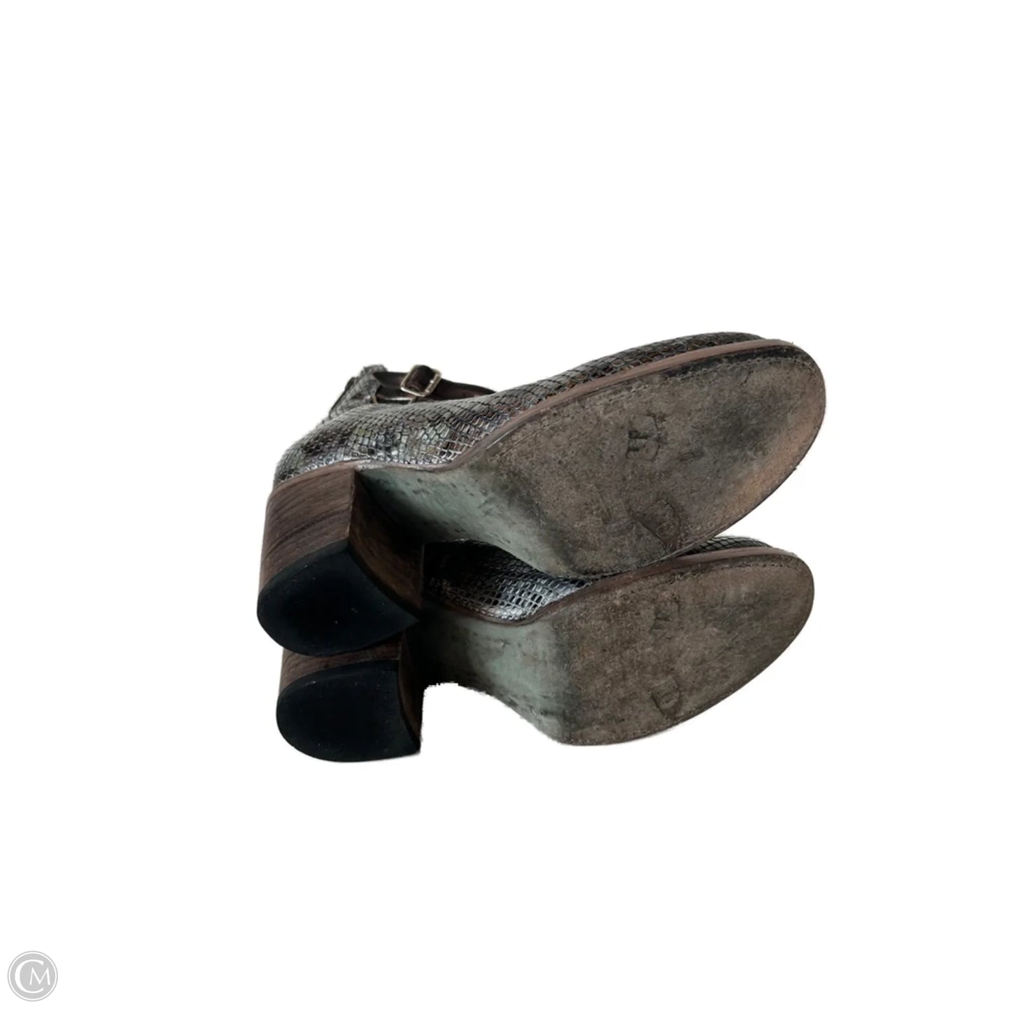 Boots Ankle Heels By Freebird In Black & Grey, Size: 7