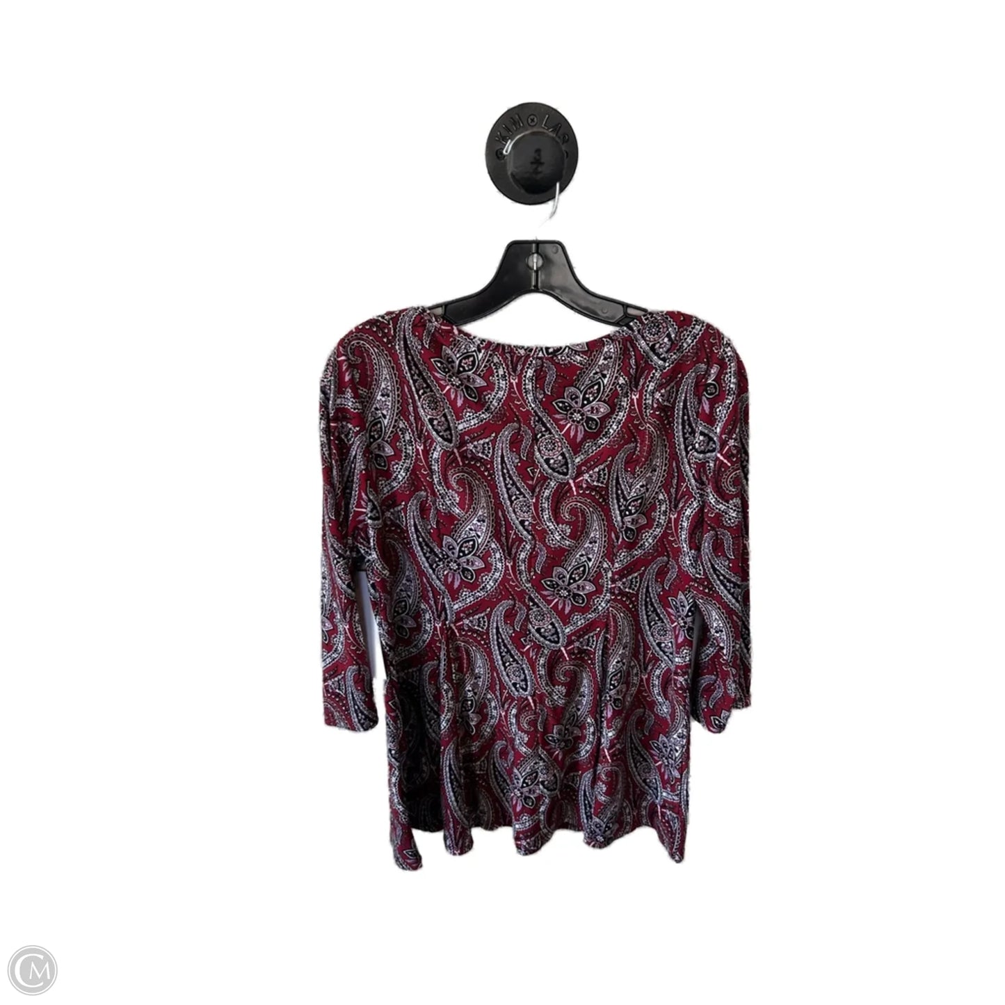Top 3/4 Sleeve By Roz And Ali In Black & Red, Size: M