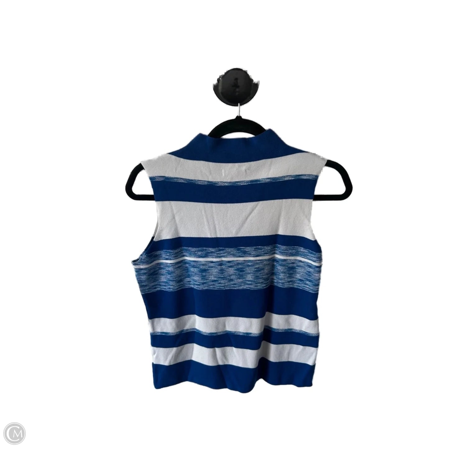 Top Sleeveless By Nine West In Blue & White, Size: M