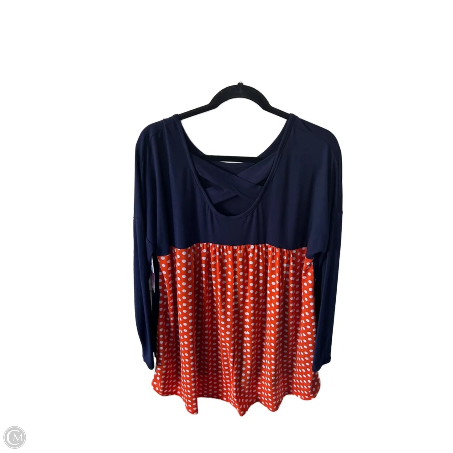 Top Long Sleeve By Clothes Mentor In Blue & Orange, Size: 1x