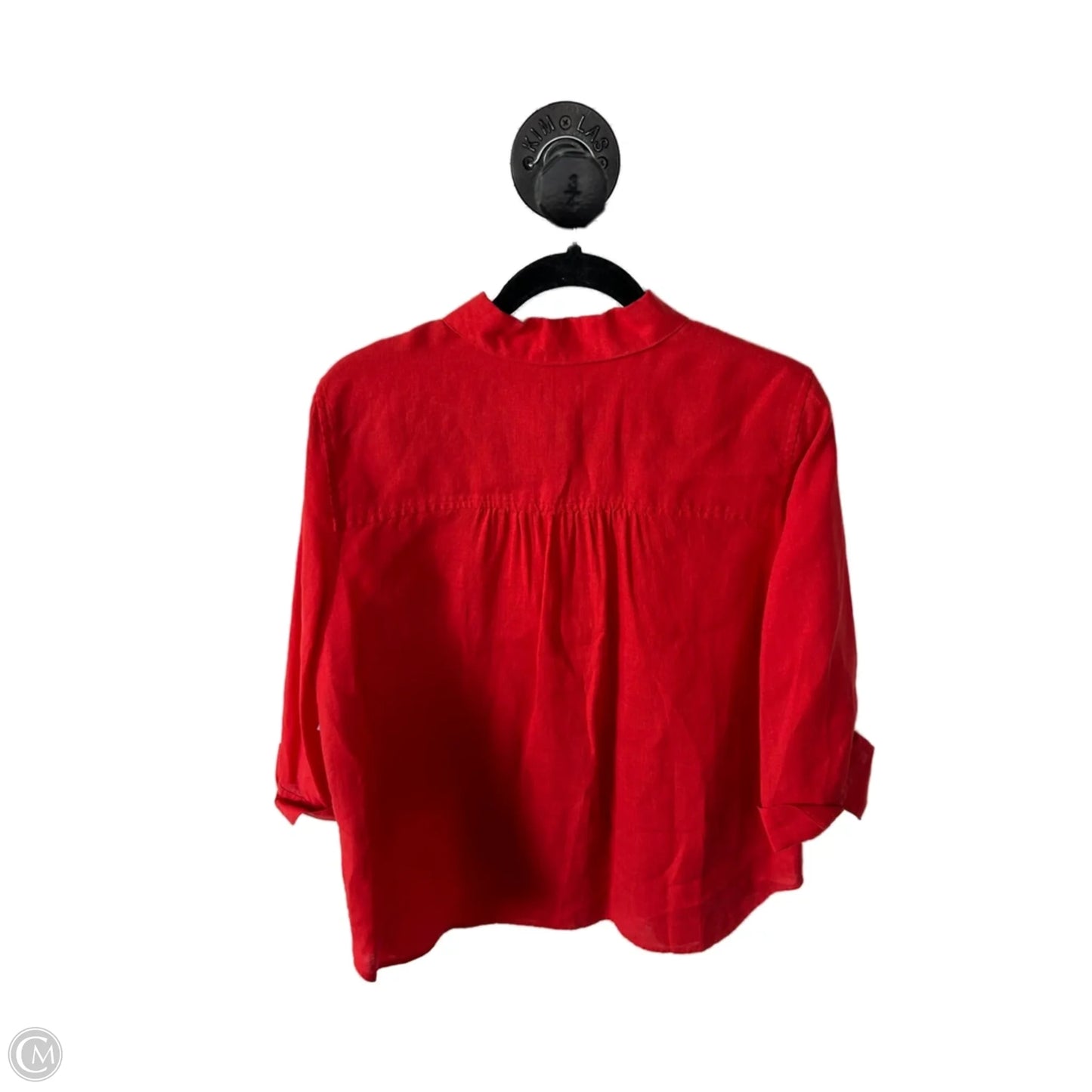 Top 3/4 Sleeve By Chicos In Orange, Size: L