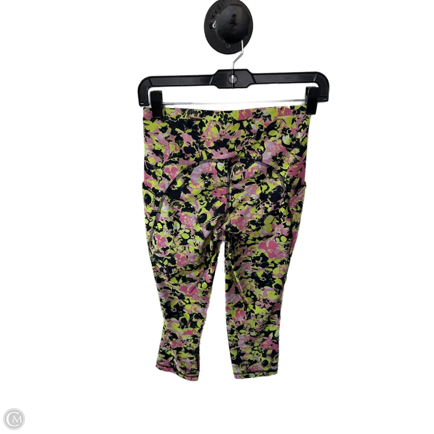 Athletic Leggings Capris By Lululemon In Black & Pink, Size: 4