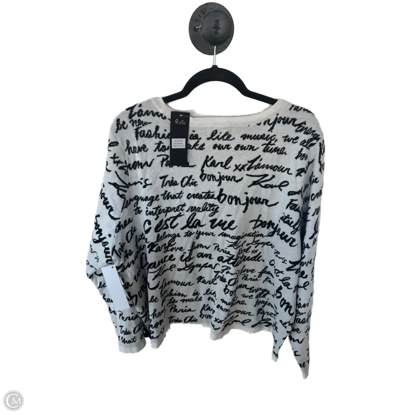 Sweater Designer By Karl Lagerfeld In Black & White, Size: 2x