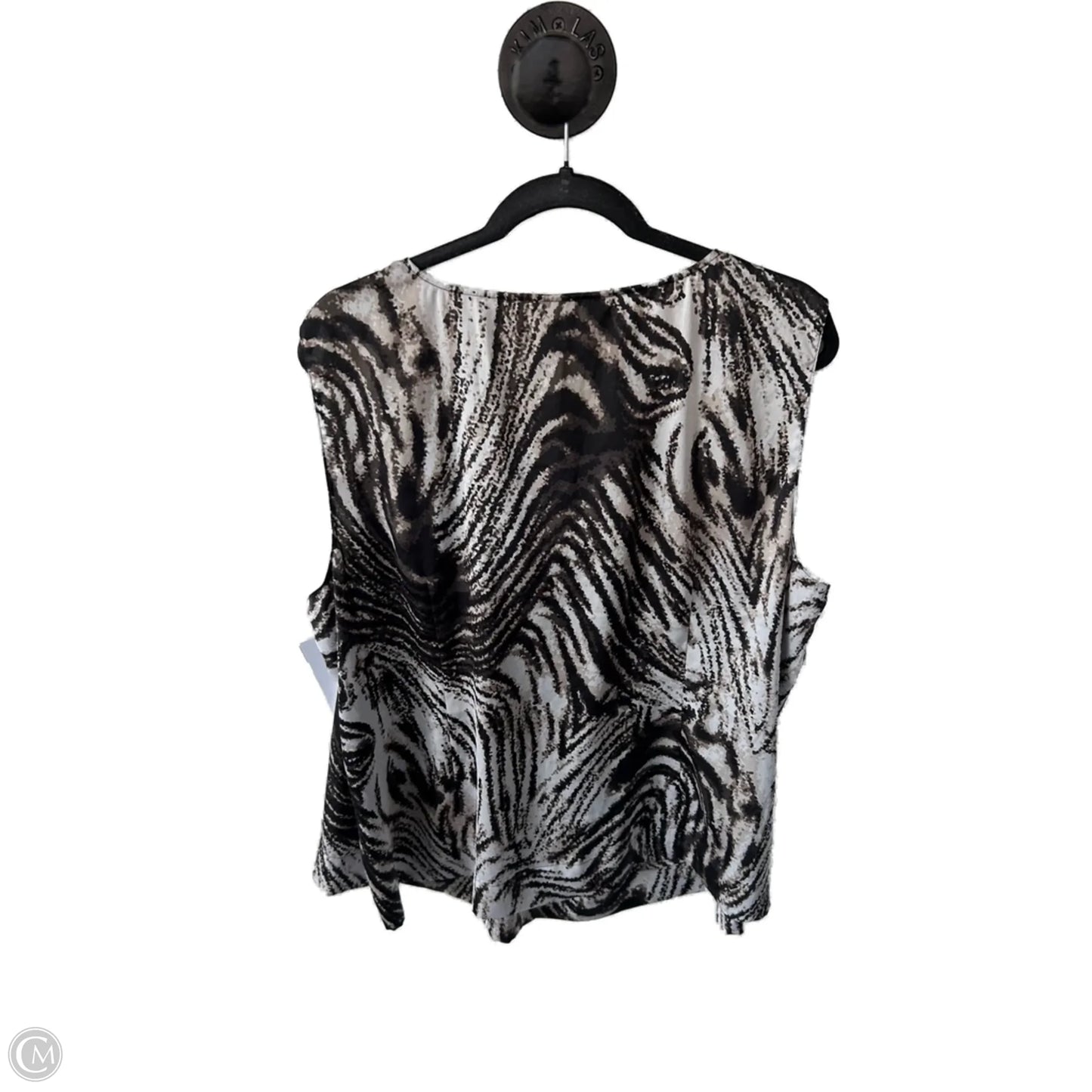 Top Sleeveless By Sejour In Brown & White, Size: 2x