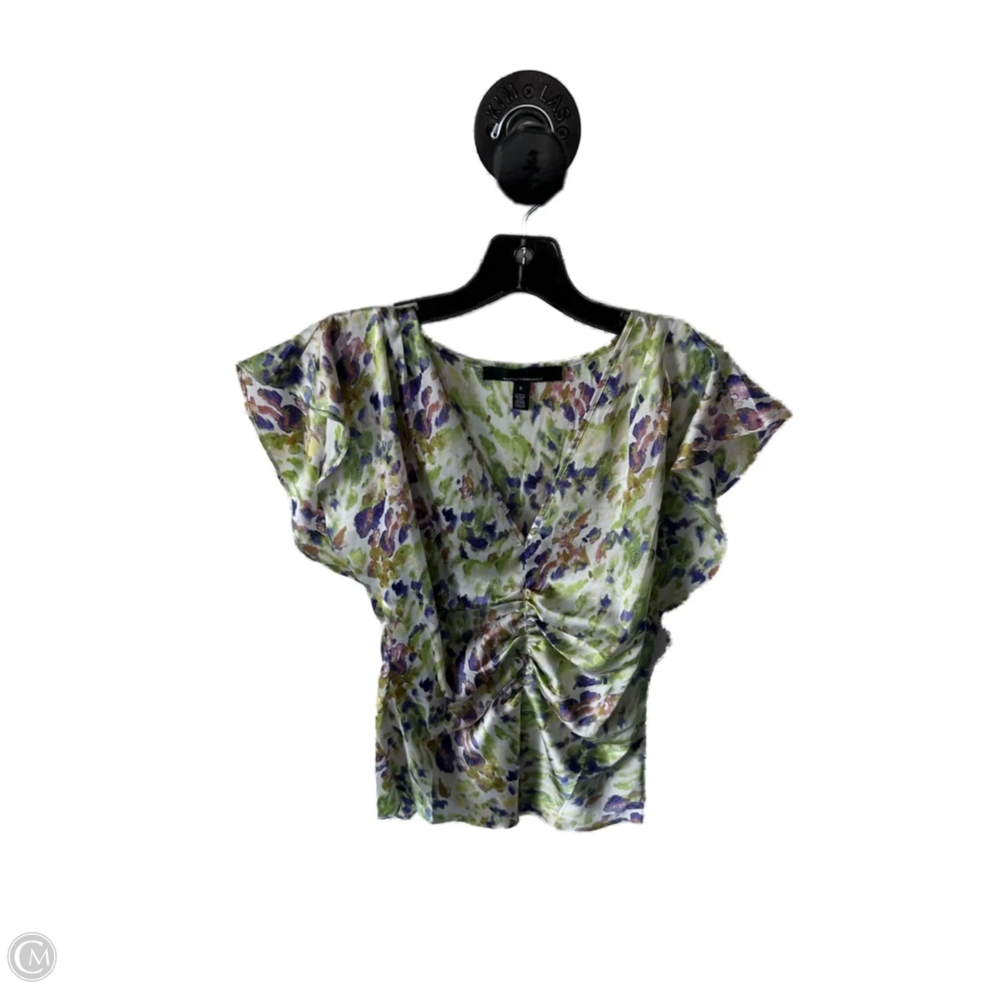 Top Short Sleeve By White House Black Market In Green & Purple, Size: S