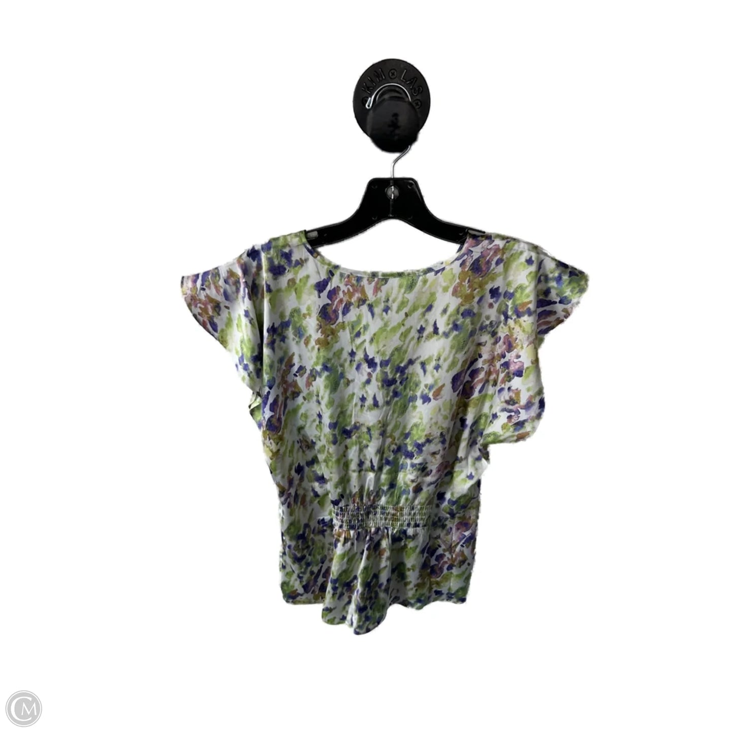 Top Short Sleeve By White House Black Market In Green & Purple, Size: S