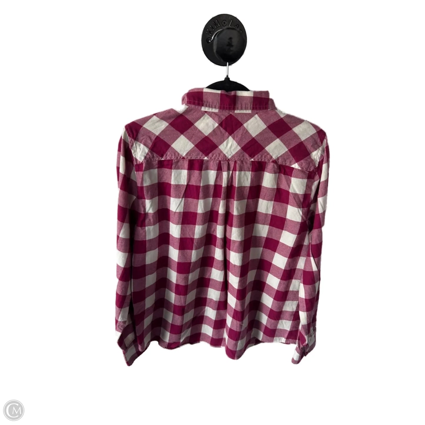 Top Long Sleeve By J. Crew In Pink & White, Size: L