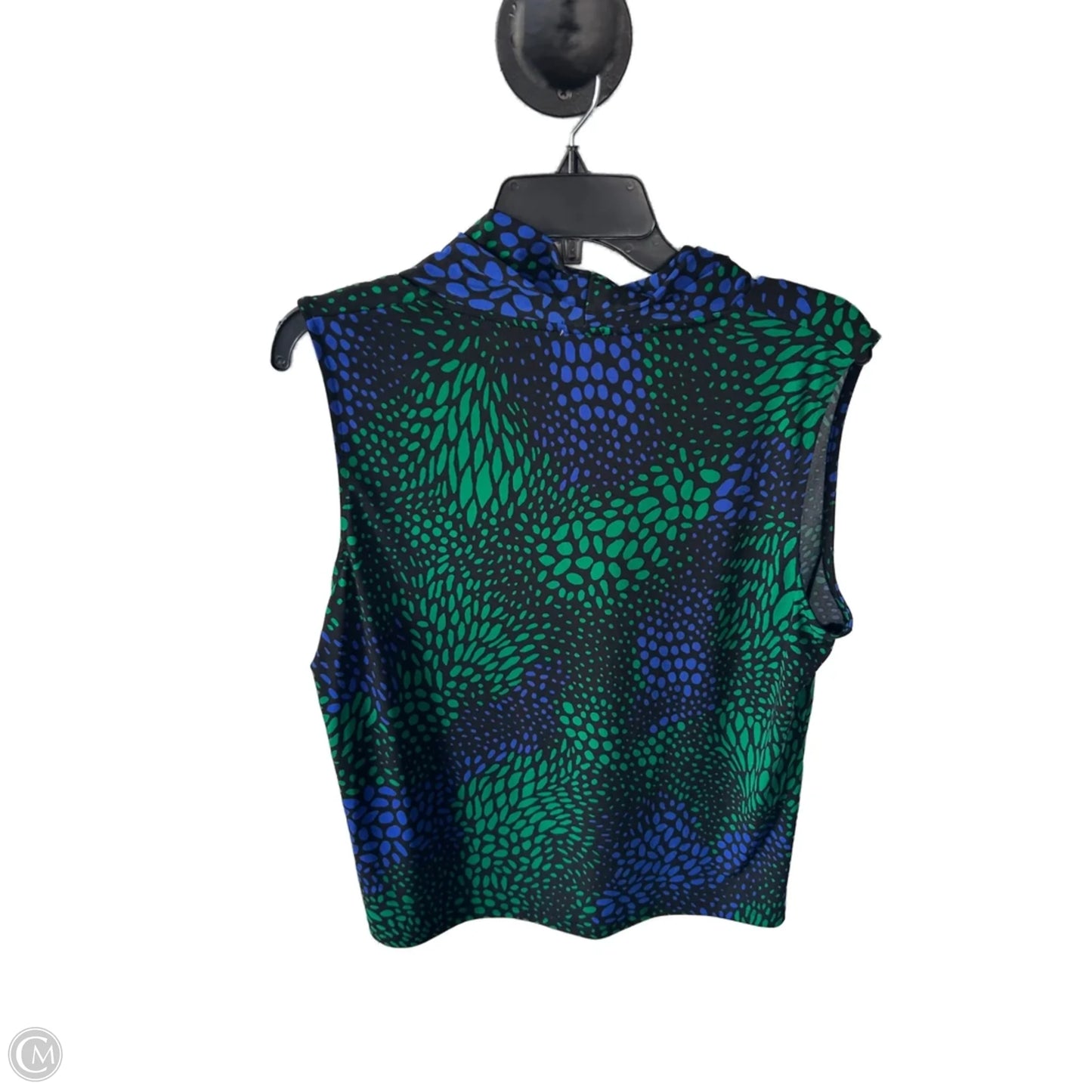 Top Sleeveless By Anne Klein In Black & Green, Size: Xl