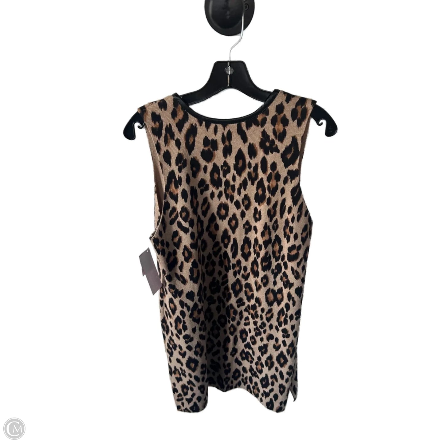 Vest Sweater By Chicos In Animal Print, Size: M