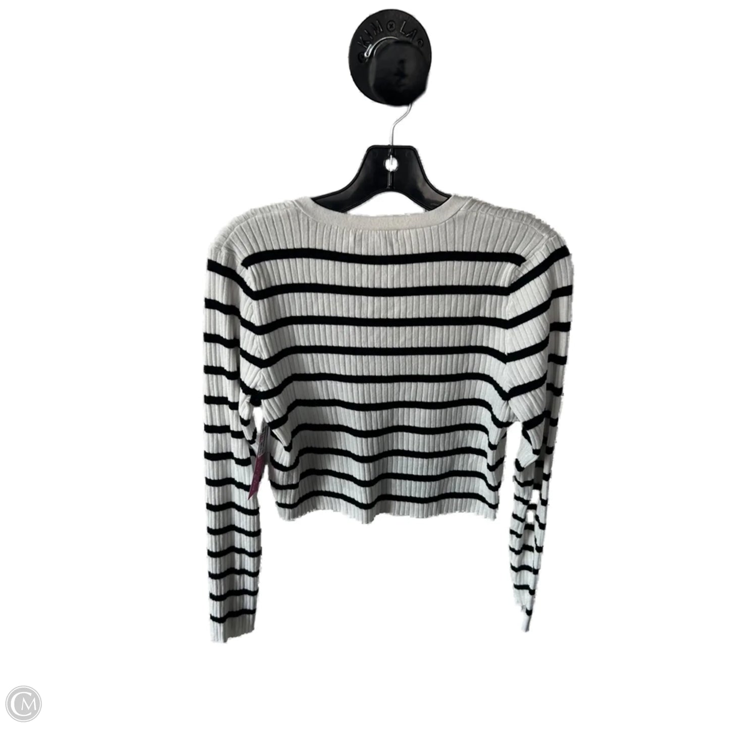 Top Long Sleeve By Cmb In Black & White, Size: L