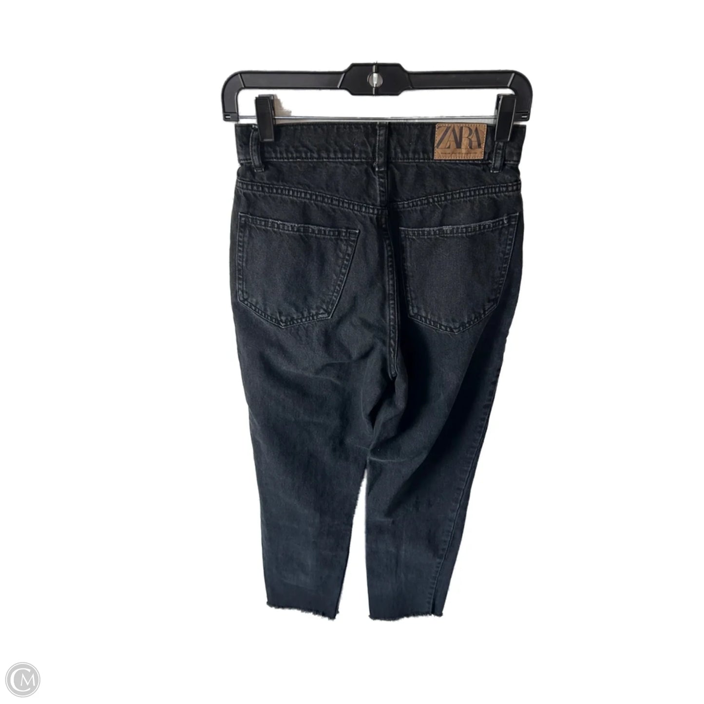 Jeans Straight By Zara In Black Denim, Size: 4