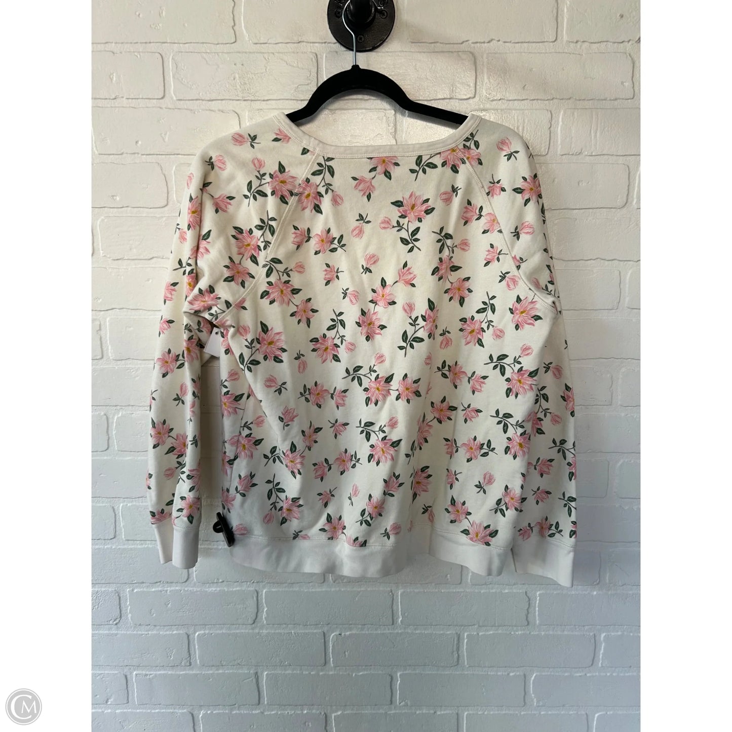 Sweatshirt Crewneck By Draper James In Cream & Pink, Size: L