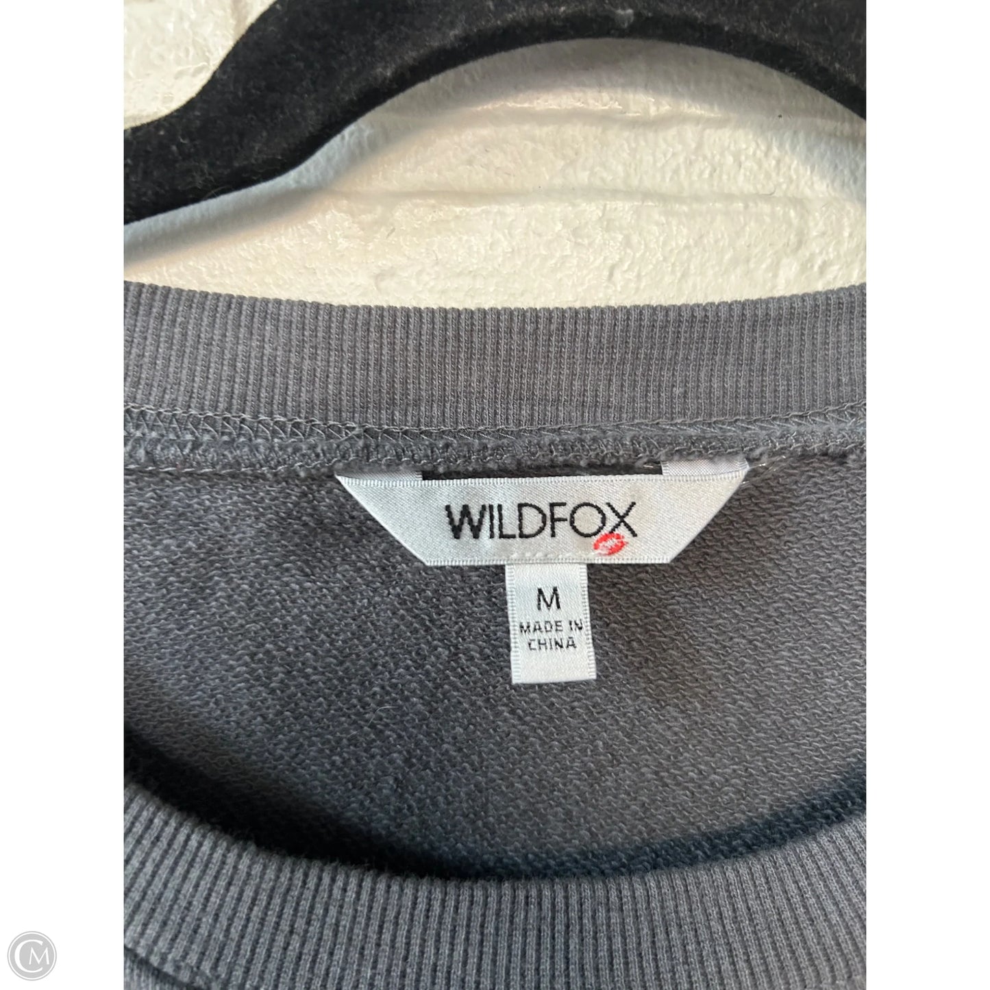 Sweatshirt Crewneck By Wildfox In Grey & Pink, Size: M