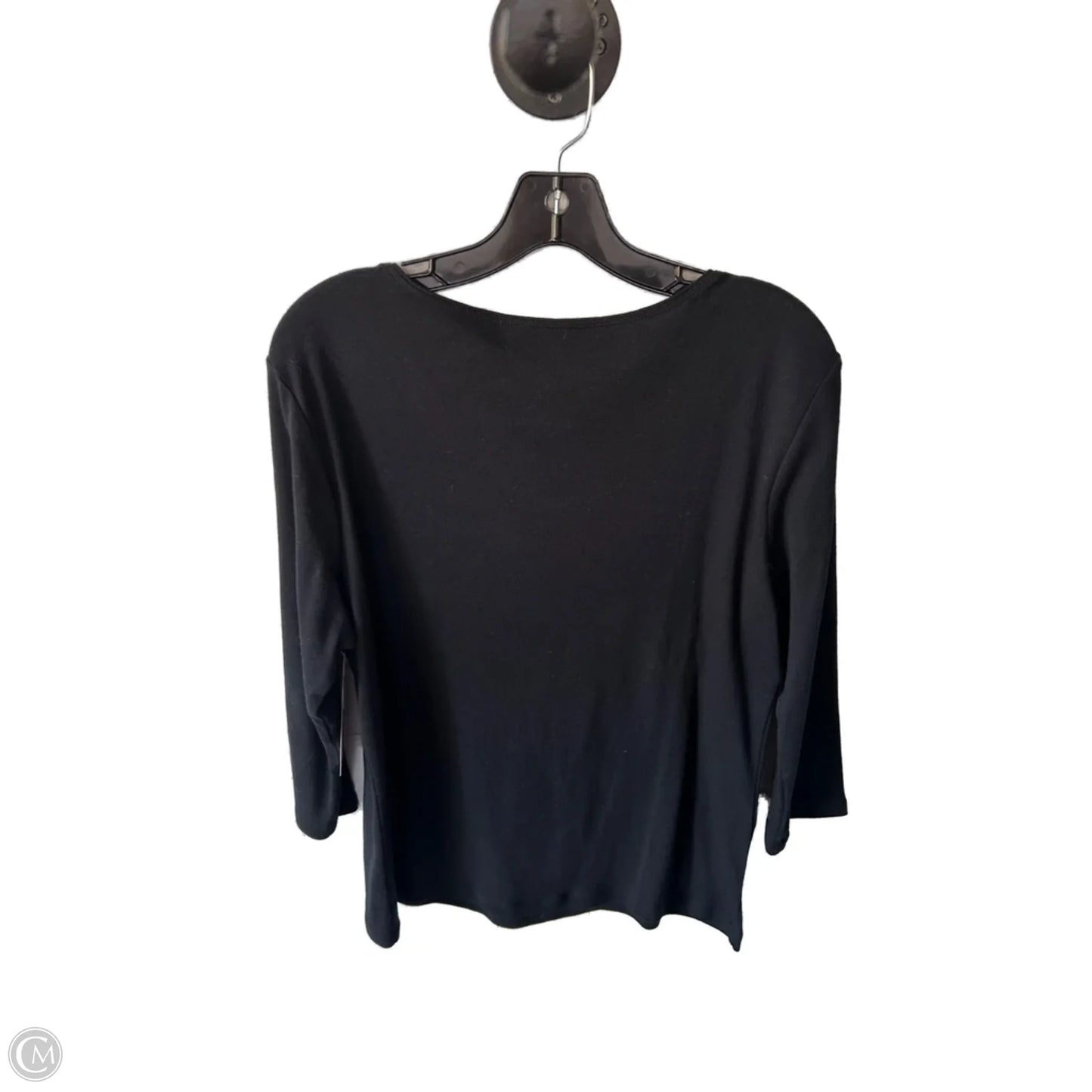 Top 3/4 Sleeve Basic By Karen Scott In Black, Size: L