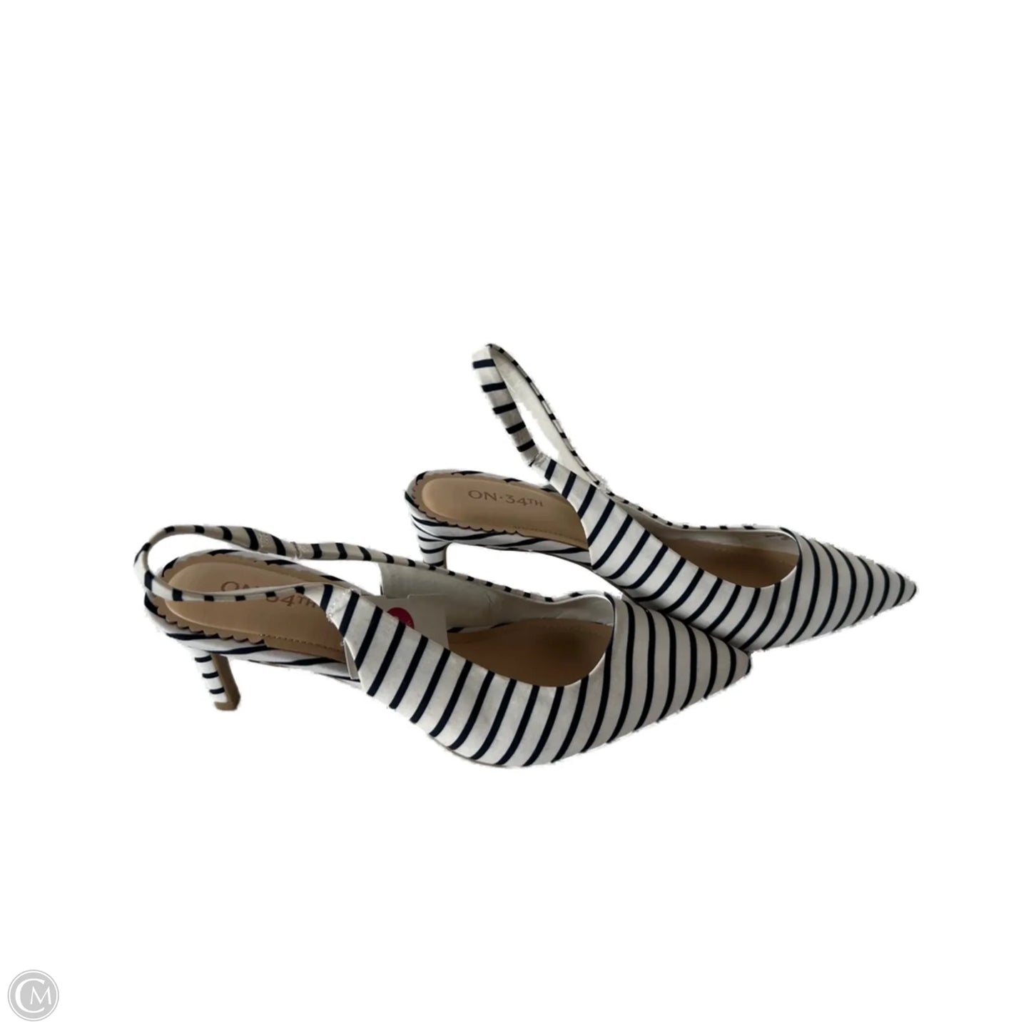Shoes Heels Kitten By Clothes Mentor In Blue & White, Size: 9.5