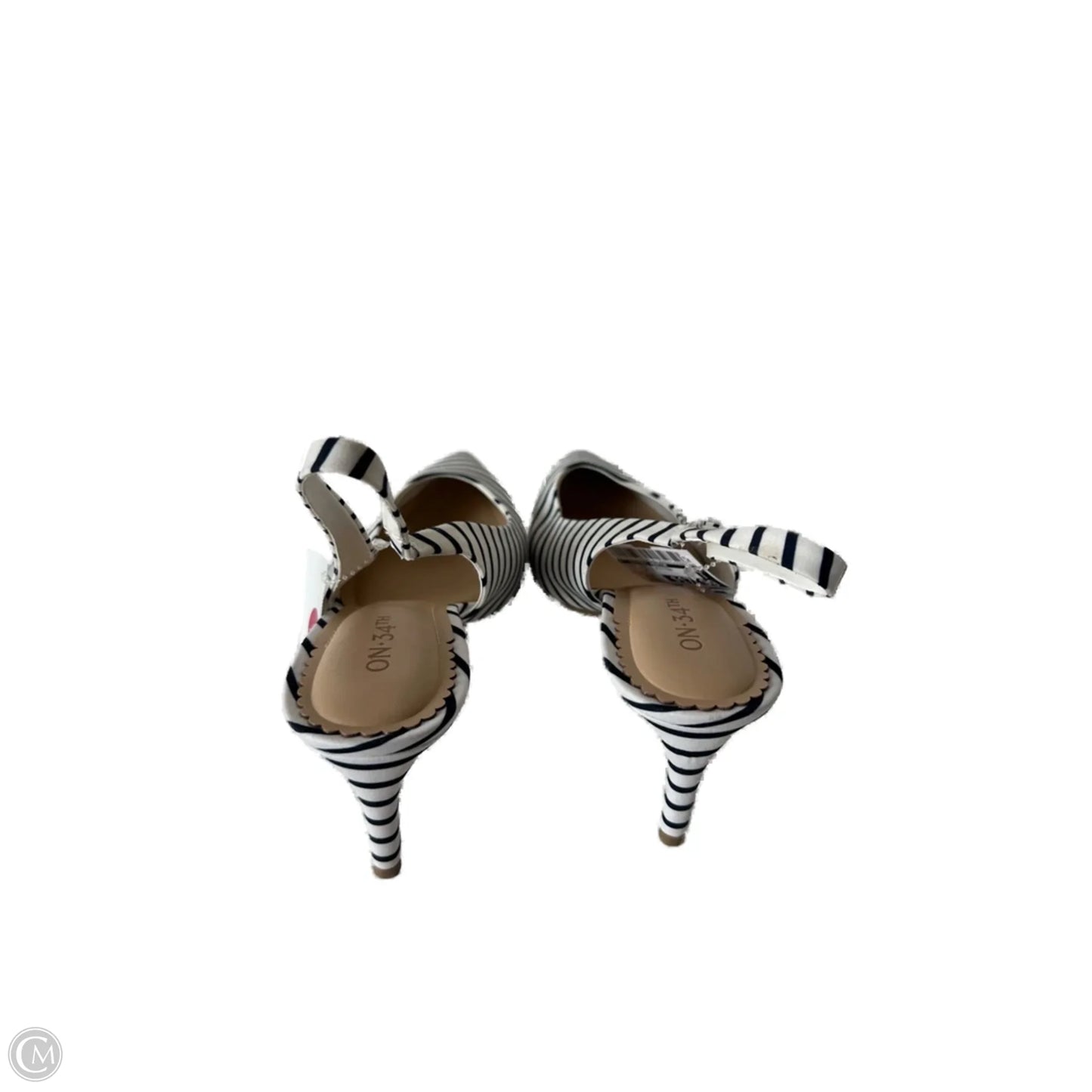 Shoes Heels Kitten By Clothes Mentor In Blue & White, Size: 9.5