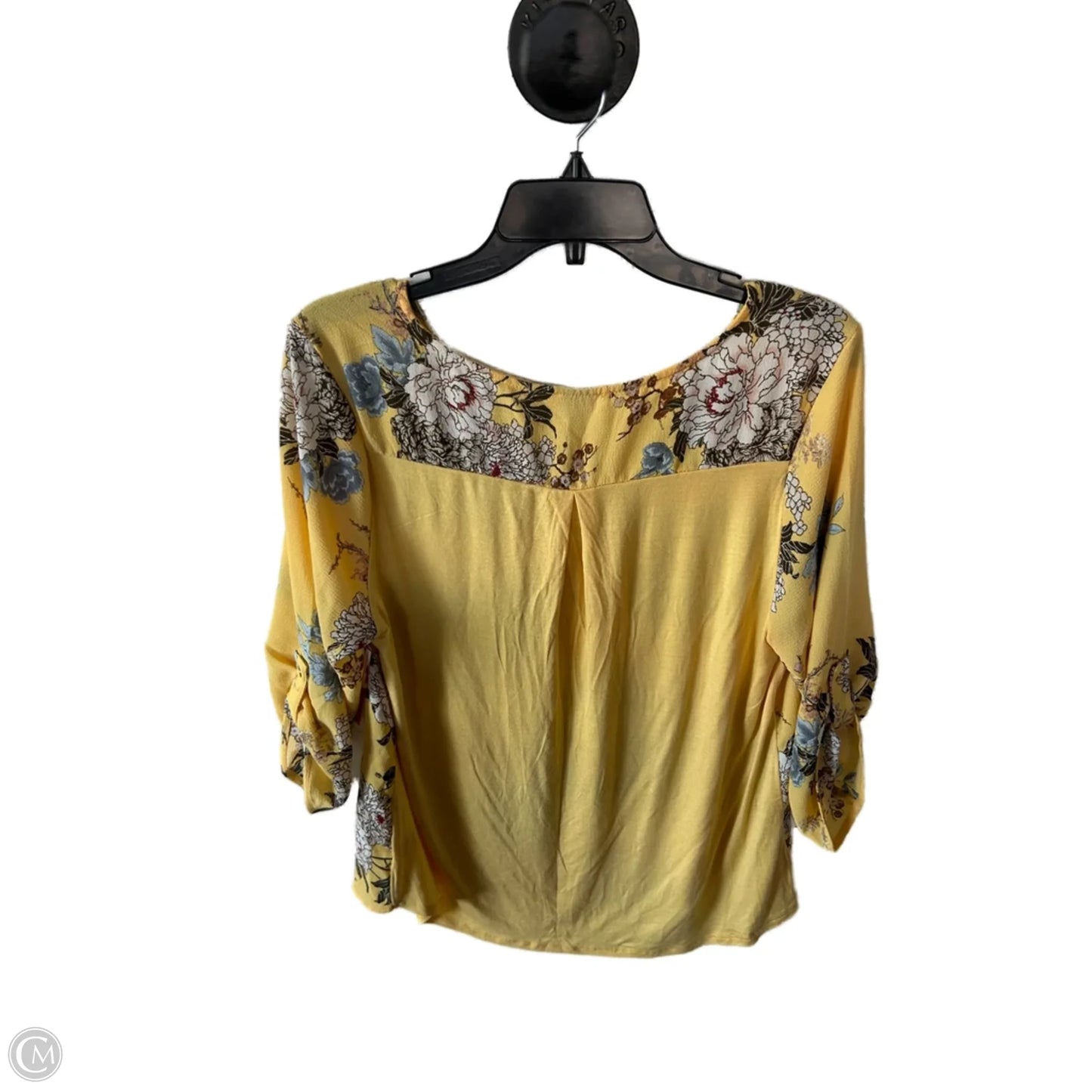 Top 3/4 Sleeve By Clothes Mentor In Yellow, Size: Xl
