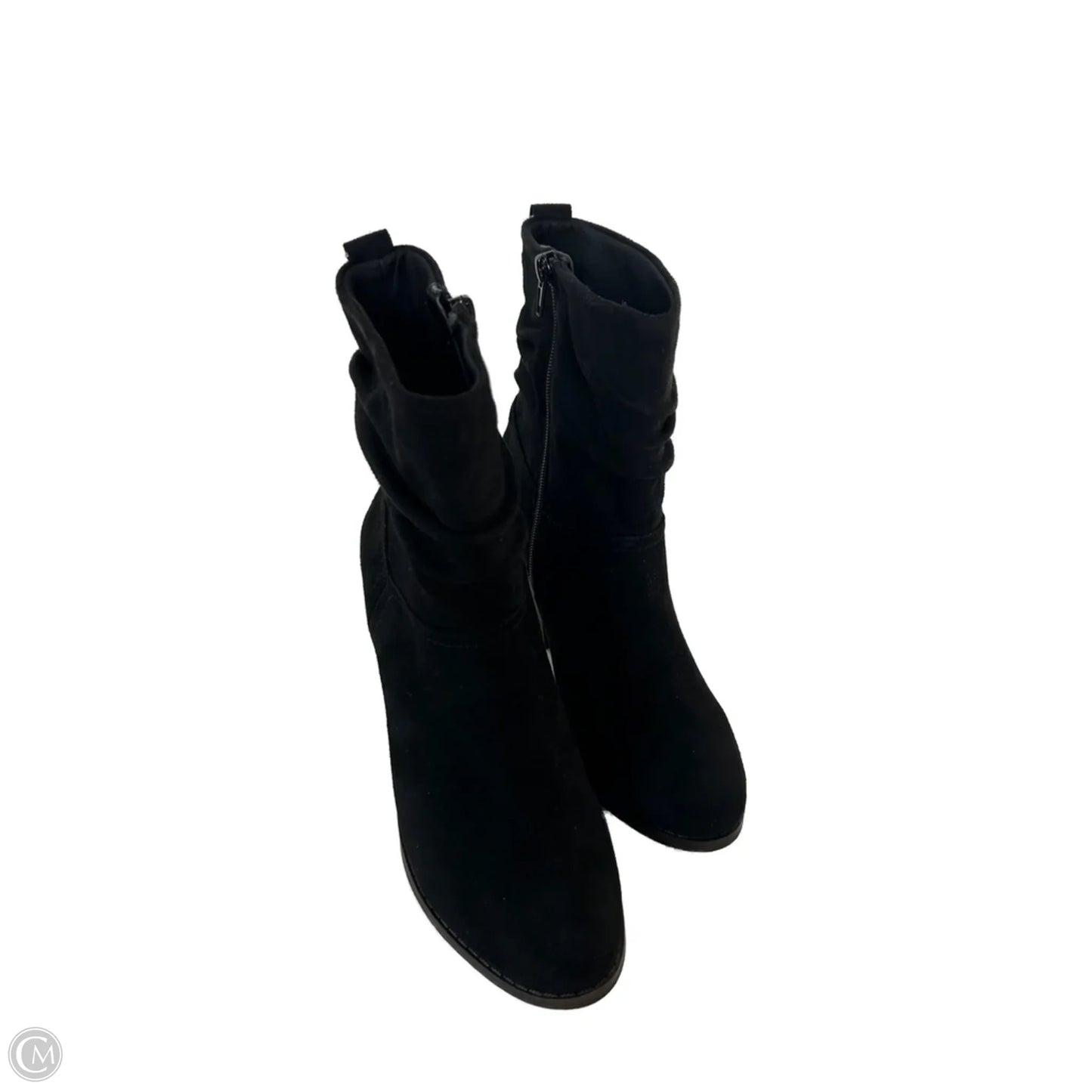 Boots Mid-calf Heels By Fergalicious In Black, Size: 8
