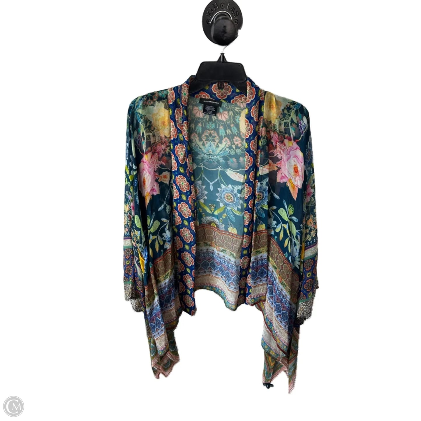 Kimono By Anthropologie In Blue & Orange, Size: Osfm