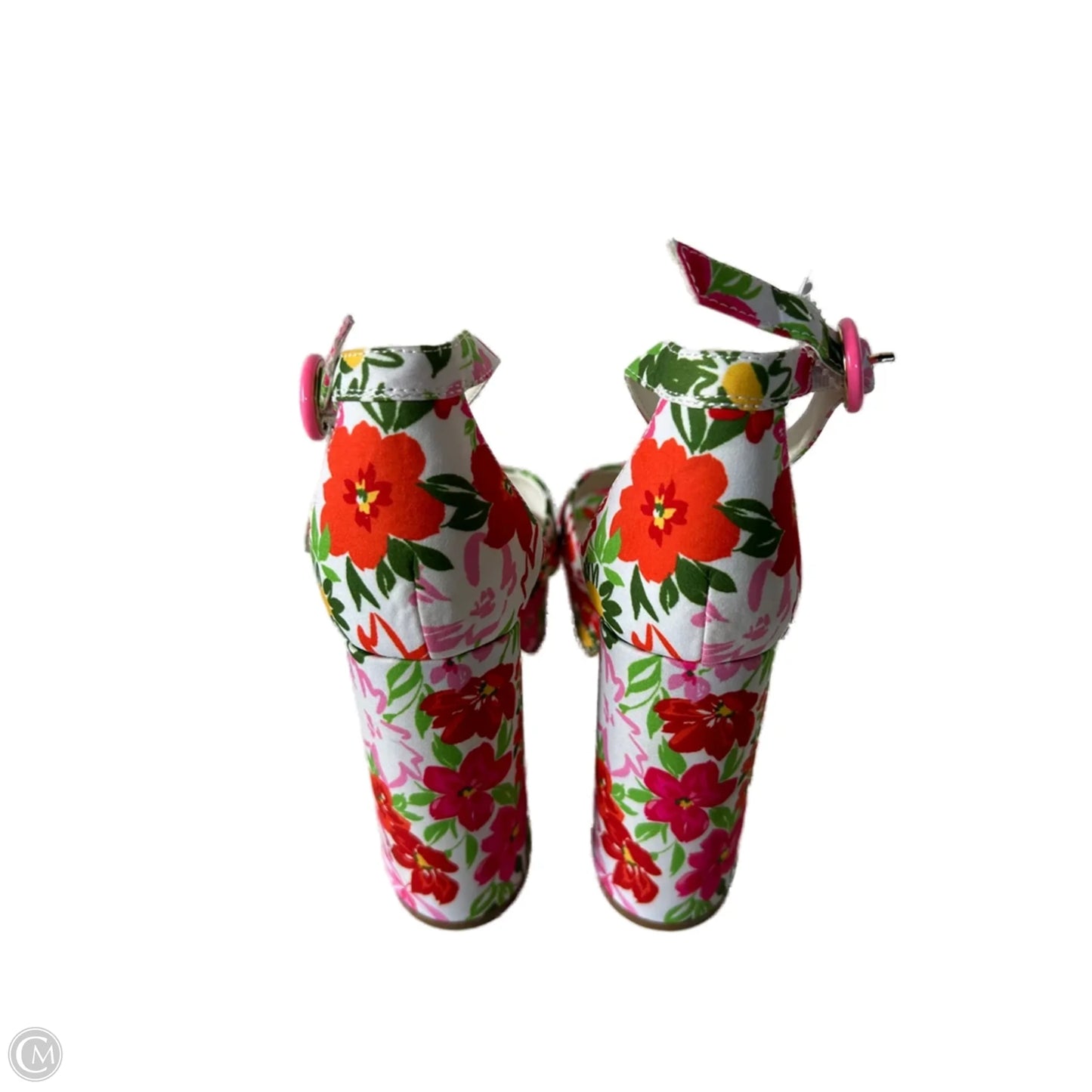 Sandals Heels Block By Nine West In Floral Print, Size: 7.5