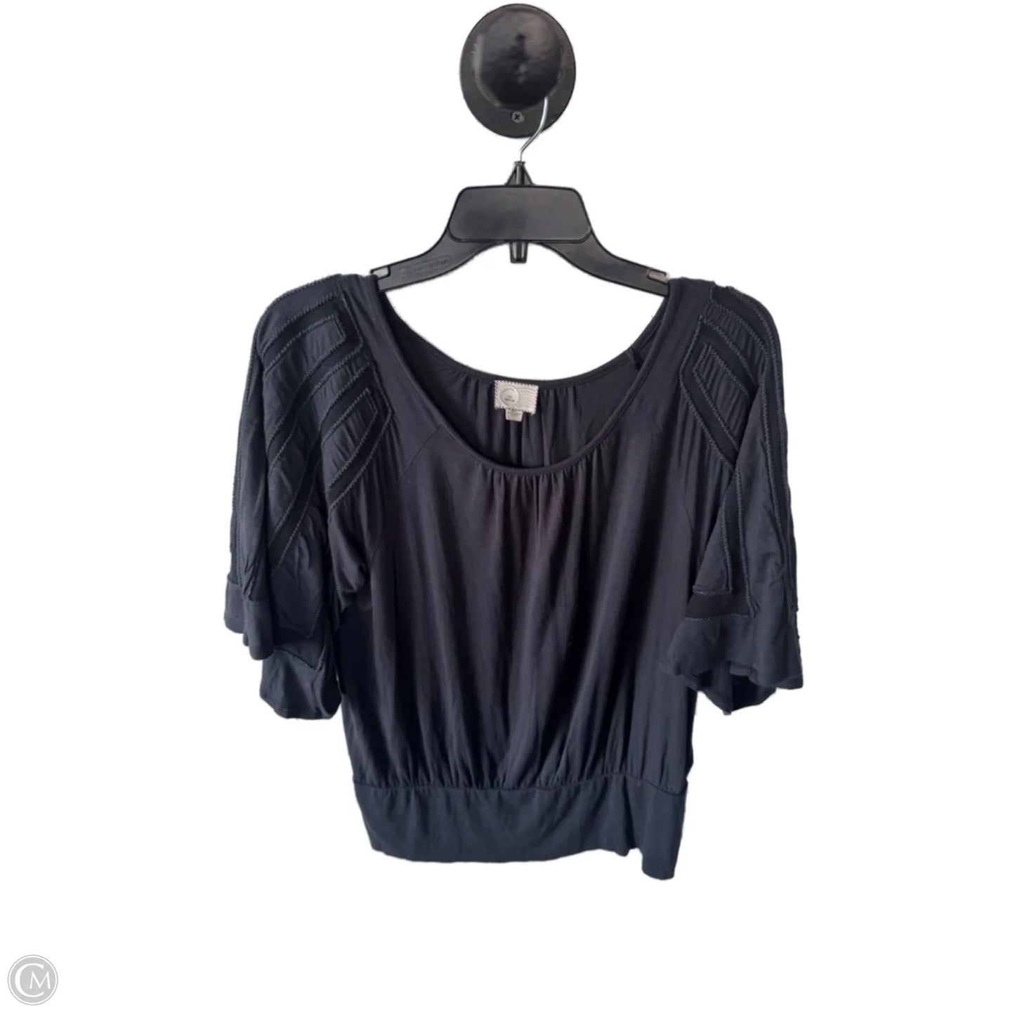 Top Short Sleeve By Anthropologie In Grey, Size: M