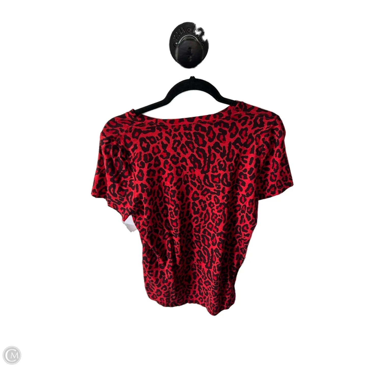 Top Short Sleeve Basic By Banana Republic In Black & Red, Size: S