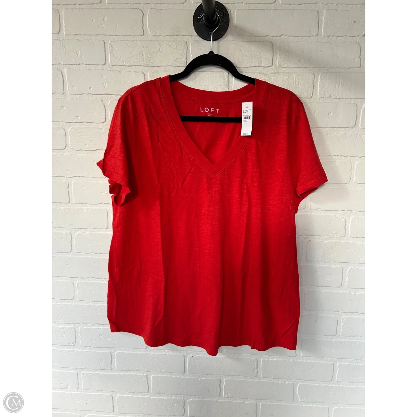 Top Short Sleeve Basic By Loft In Red, Size: Xl