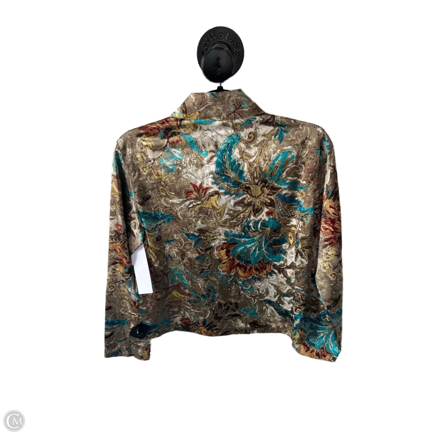 Blazer By Chicos In Blue & Brown, Size: S