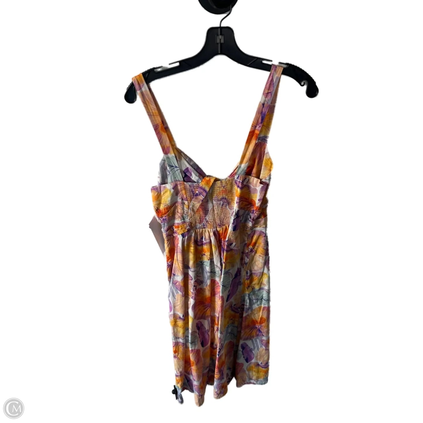Dress Casual Midi By Anthropologie In Purple & Yellow, Size: 8