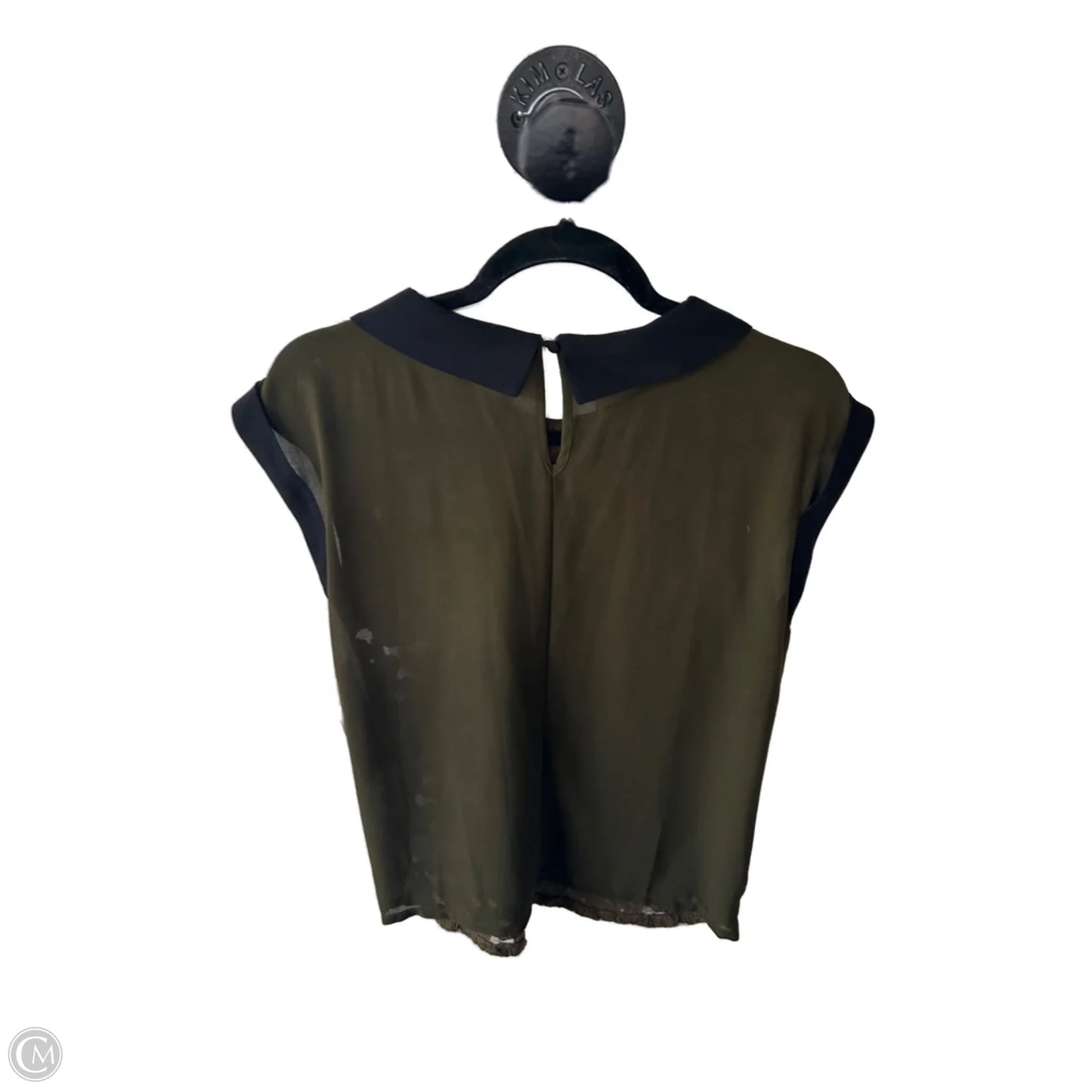 Top Short Sleeve By Chloe K In Black & Green, Size: M