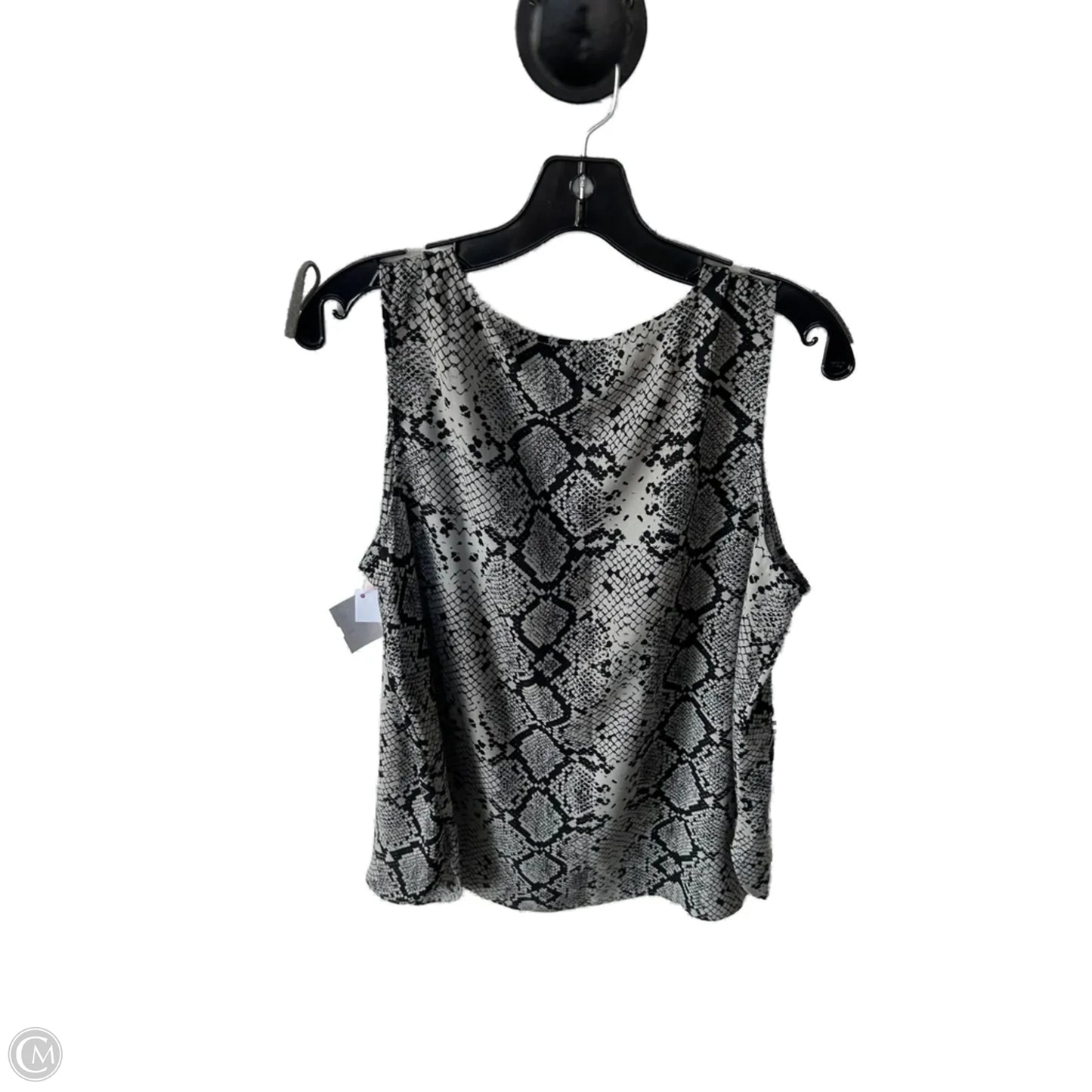 Top Sleeveless By Halogen In Black & Grey, Size: L