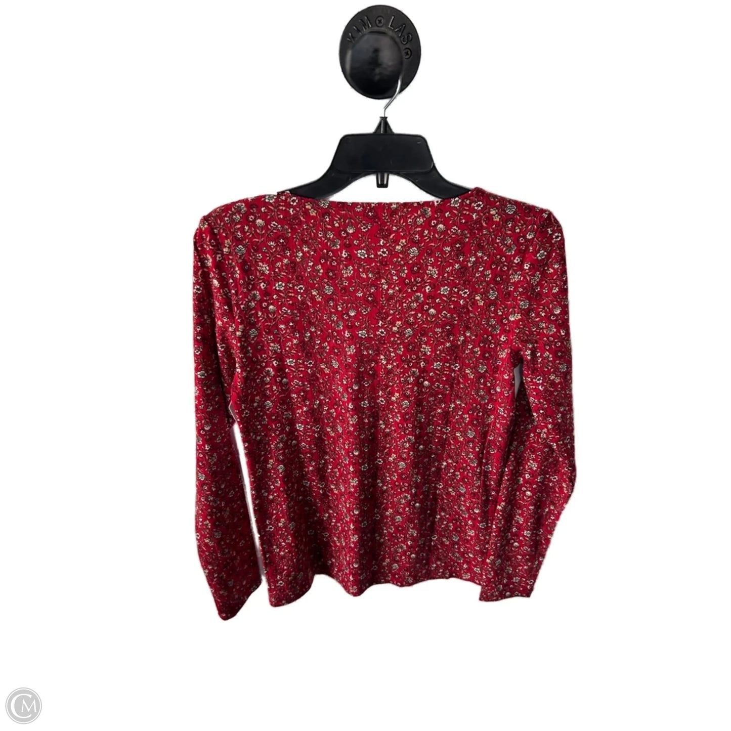 Top Long Sleeve By Loft In Red & White, Size: S
