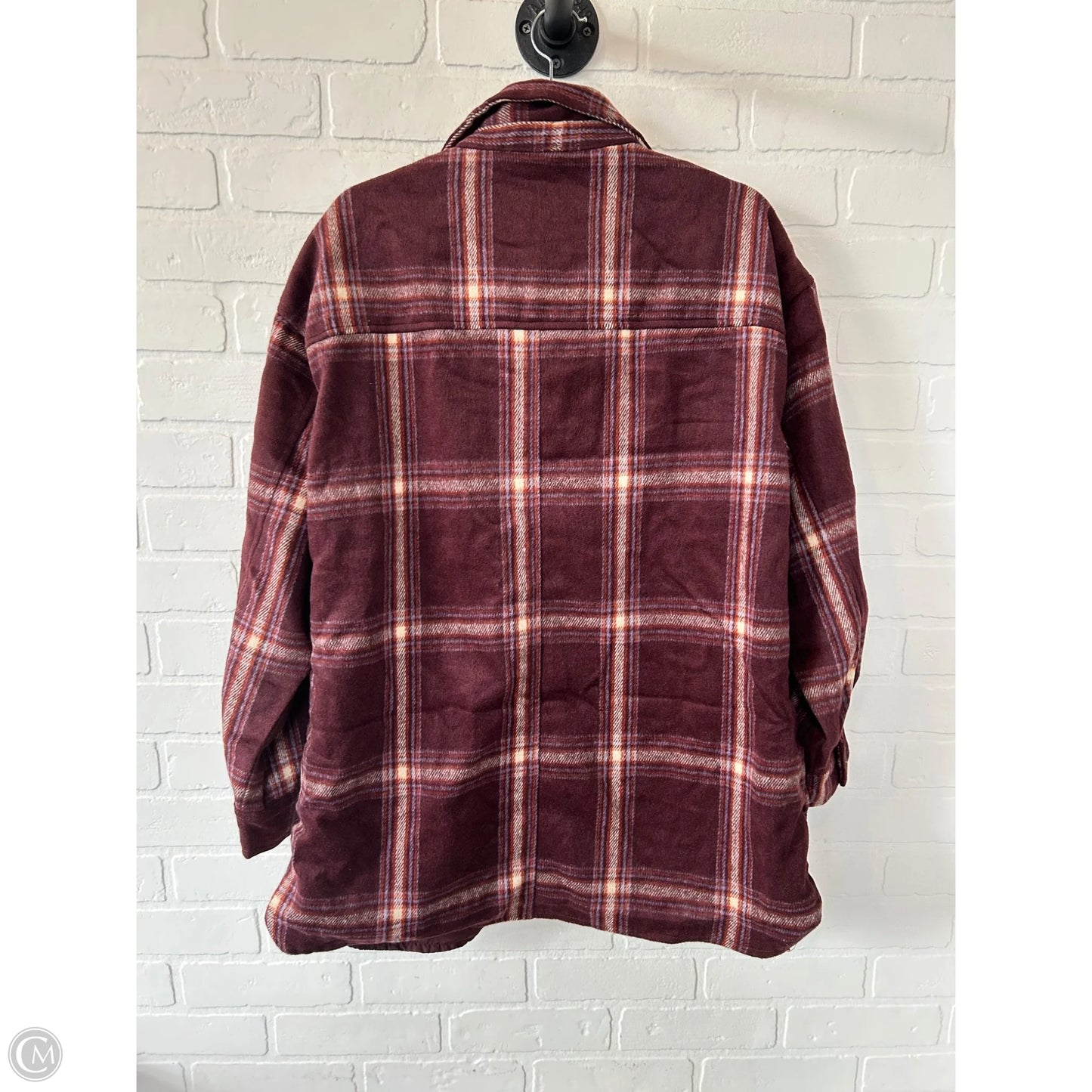 Jacket Shirt By Forever 21 In Red, Size: L