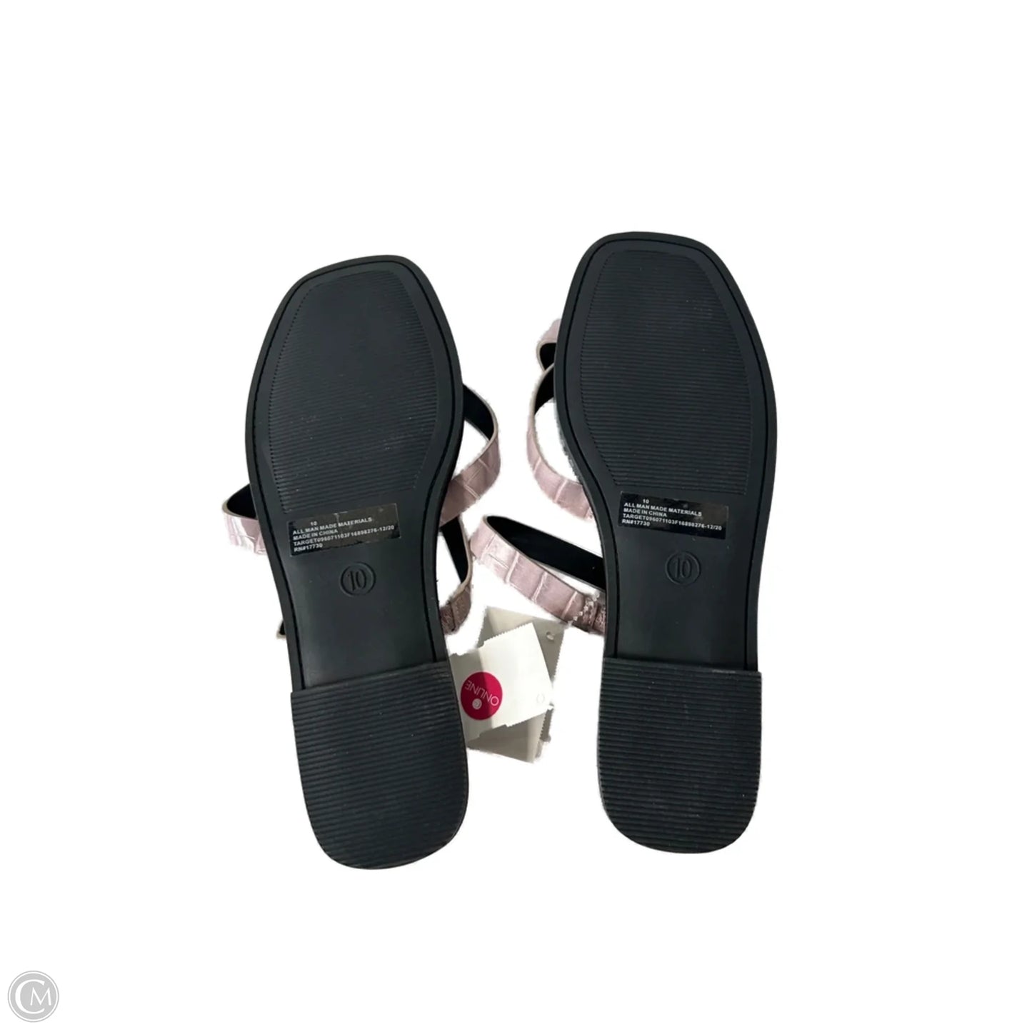 Sandals Flats By A New Day In Black & Purple, Size: 10