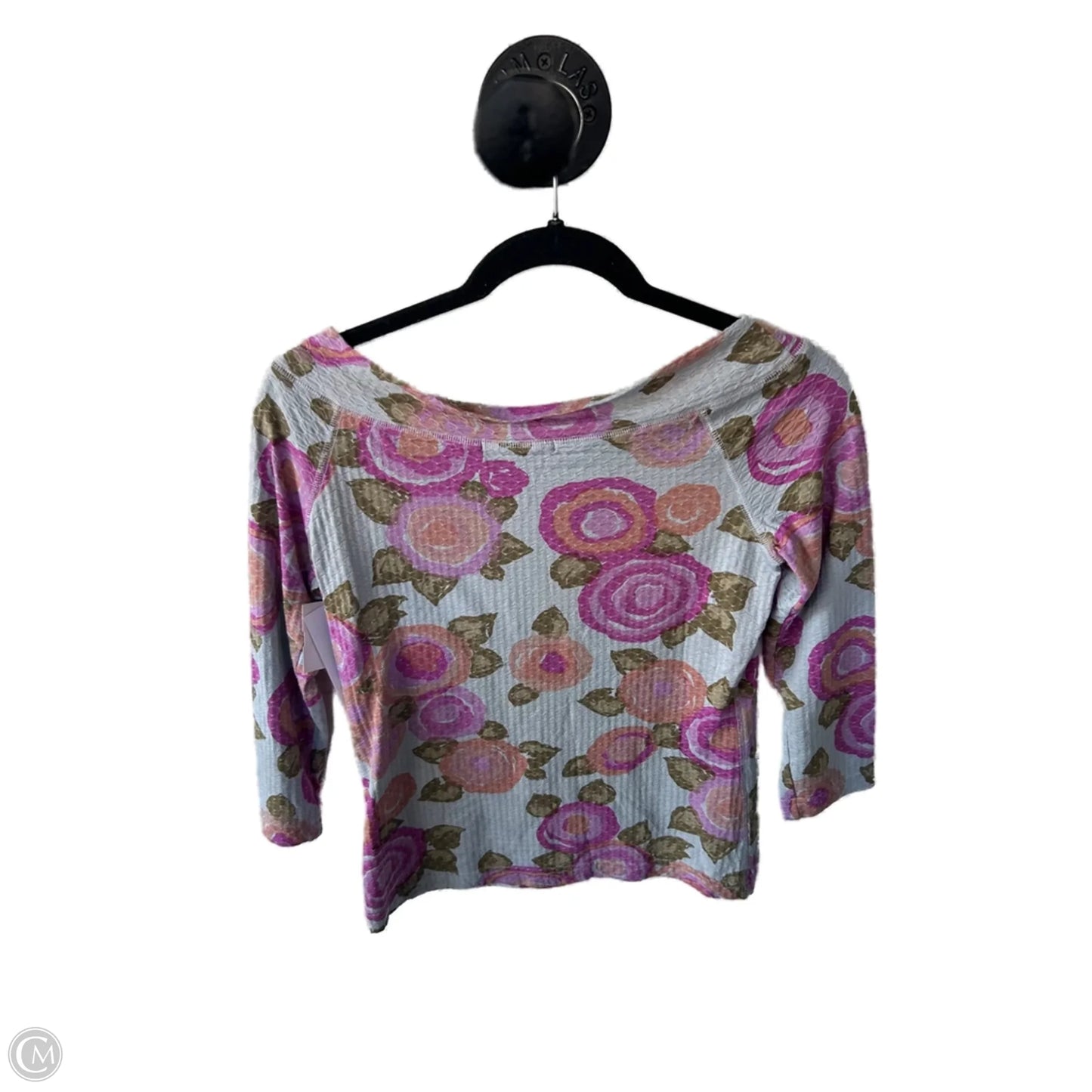 Top 3/4 Sleeve By Karen Kane In Grey & Purple, Size: M