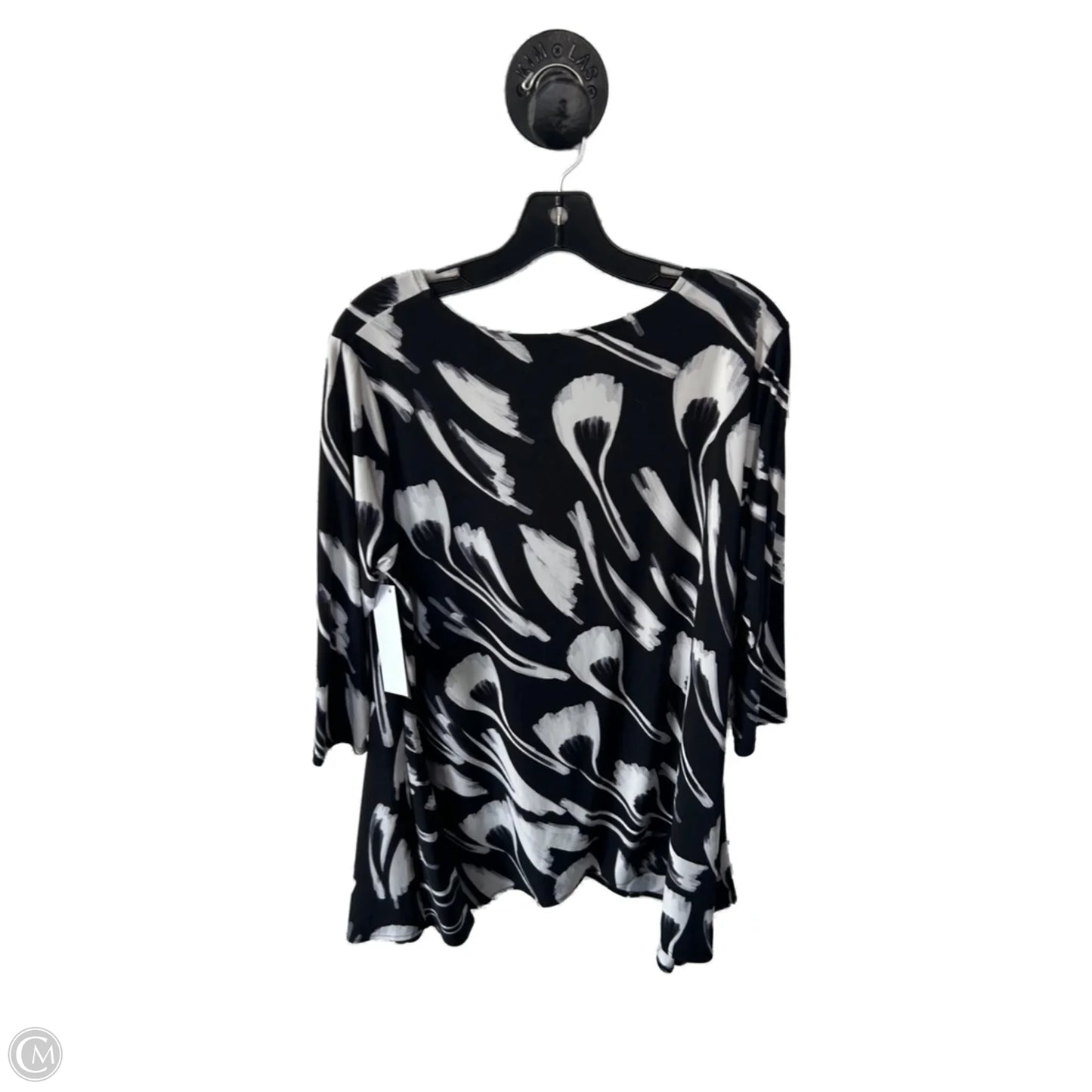 Top Long Sleeve By Alfani In Black & White, Size: L