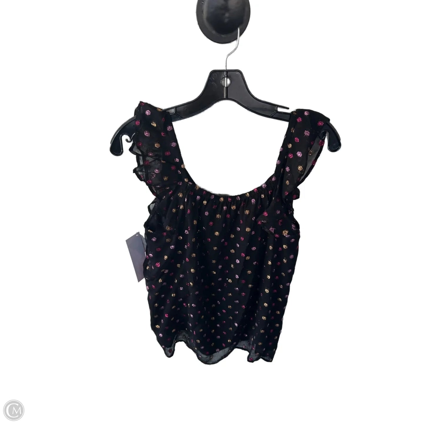 Top Sleeveless By Loft In Black & Pink, Size: S