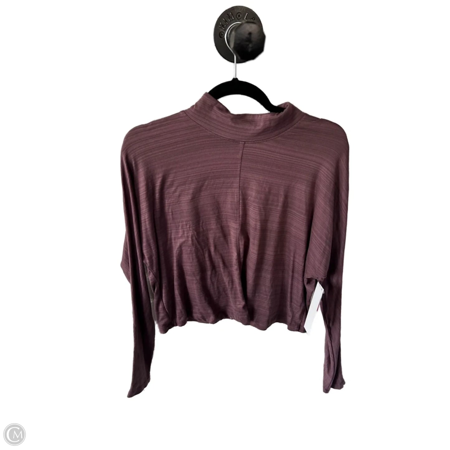 Athletic Top Long Sleeve Collar By Kyodan In Purple, Size: L
