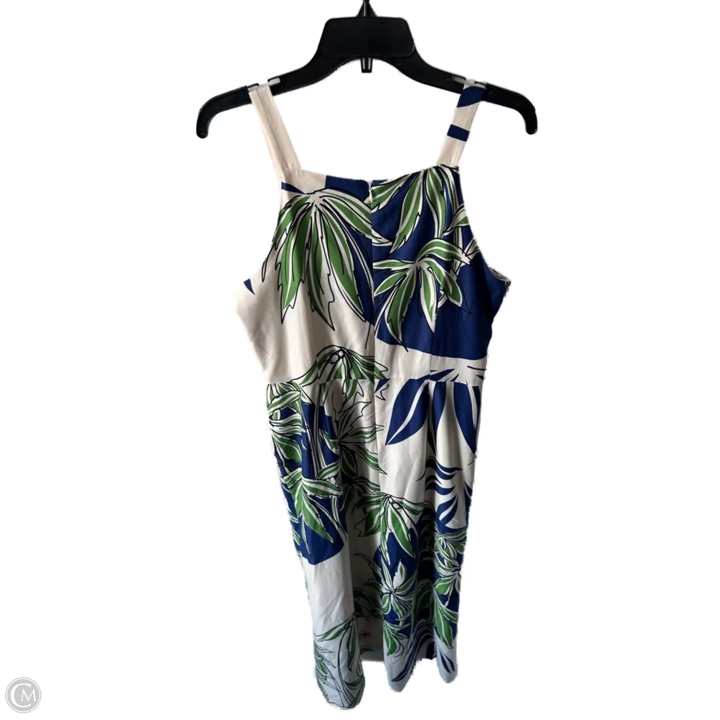 Dress Casual Maxi By Maggy London In Blue & Tan, Size: L