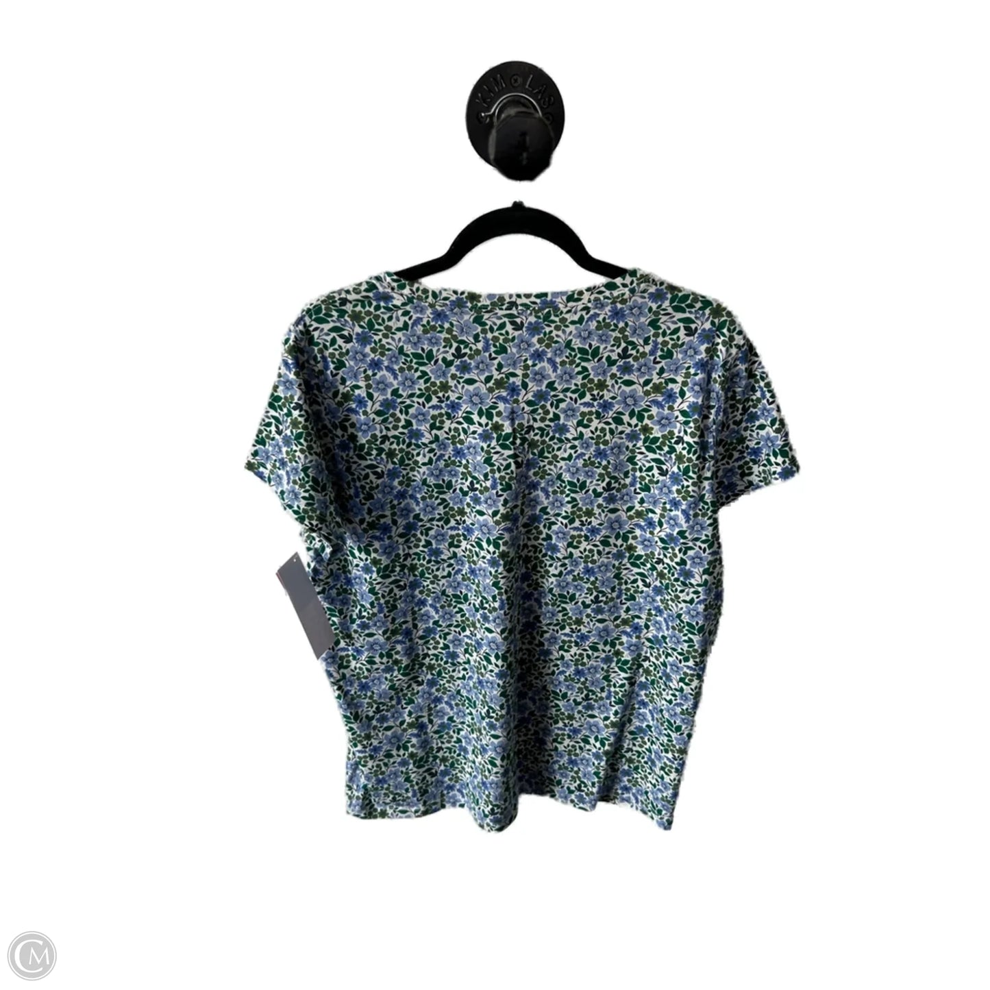 Top Short Sleeve Basic By Clothes Mentor In Blue & Green, Size: L