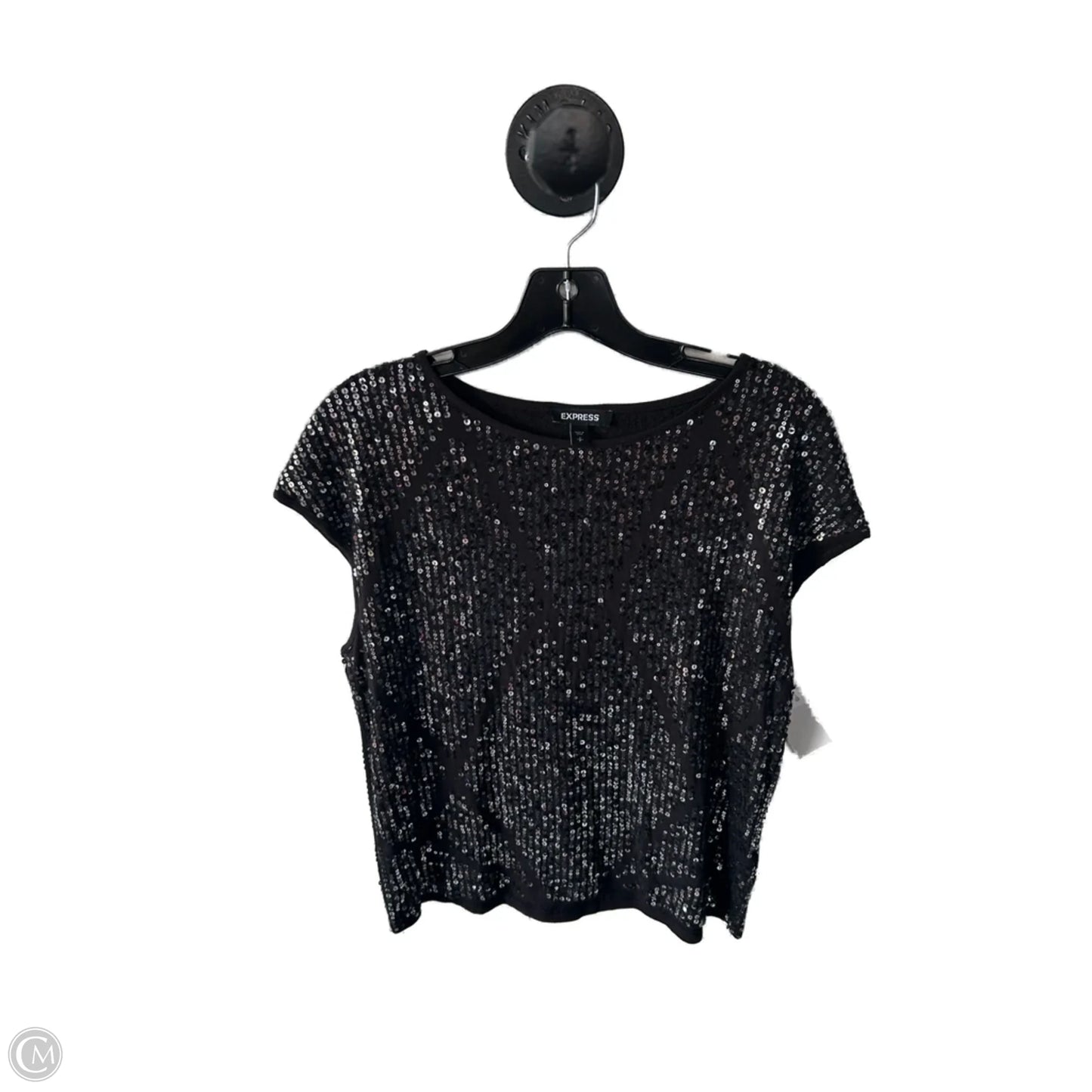 Top Short Sleeve By Express In Black, Size: S