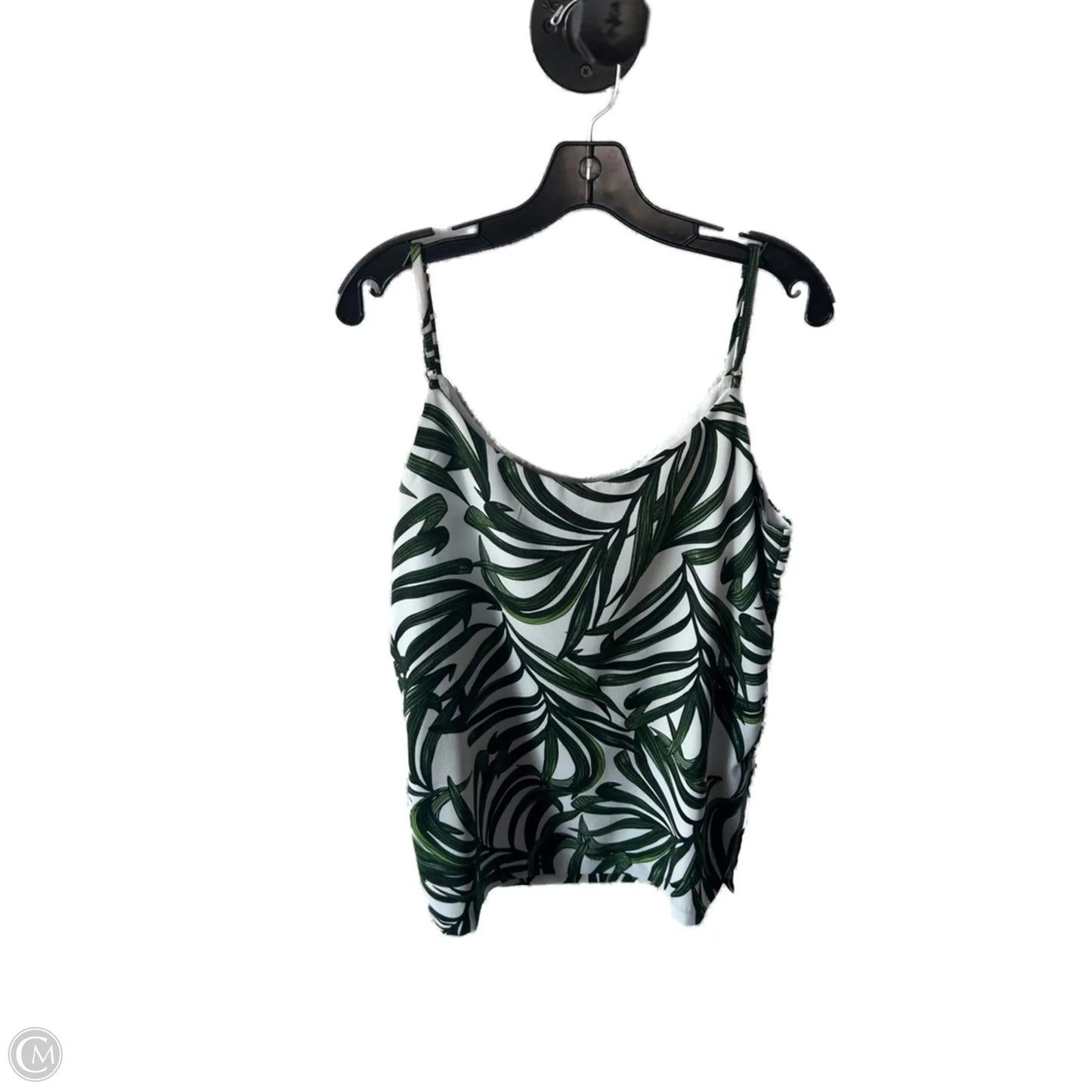 Top Sleeveless By Clothes Mentor In Green & White, Size: L