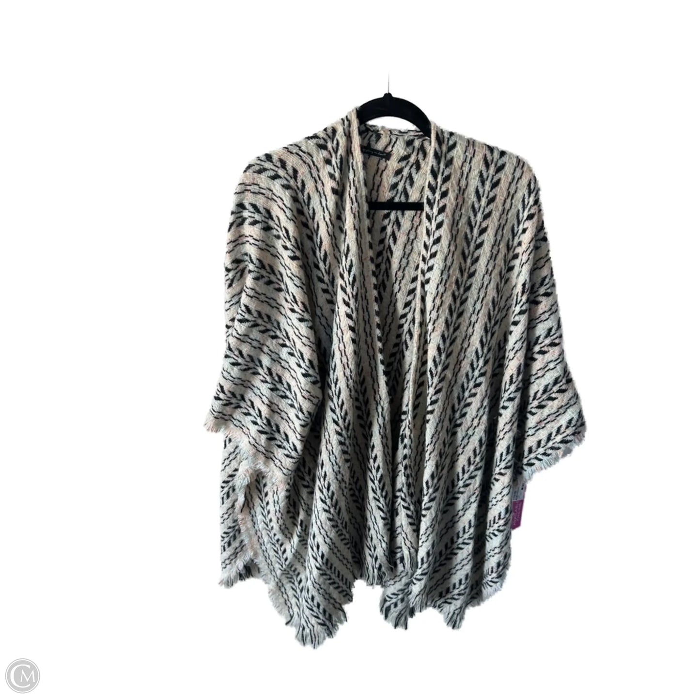 Shawl By Do Everything In Love In Black & Cream, Size: Osfm