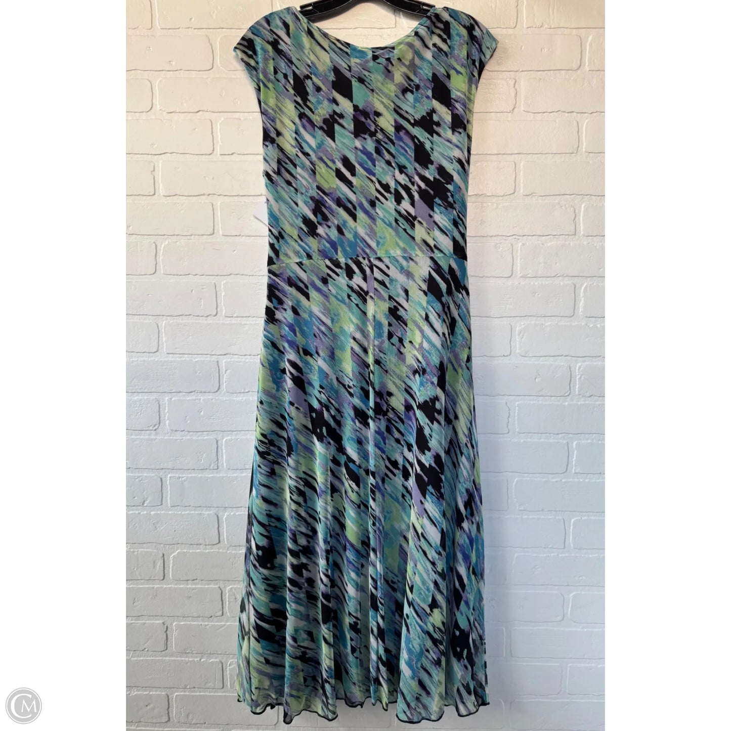 Dress Casual Midi By Connected Apparel In Black & Purple, Size: M