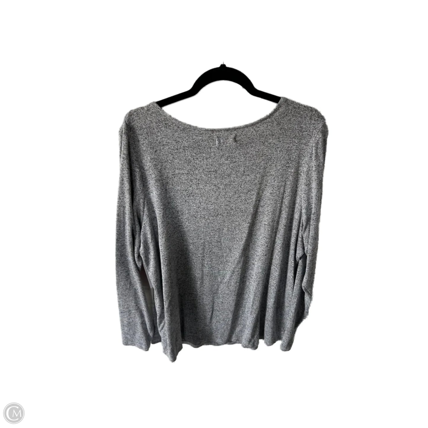 Top Long Sleeve Basic By Maurices In Grey, Size: 1x